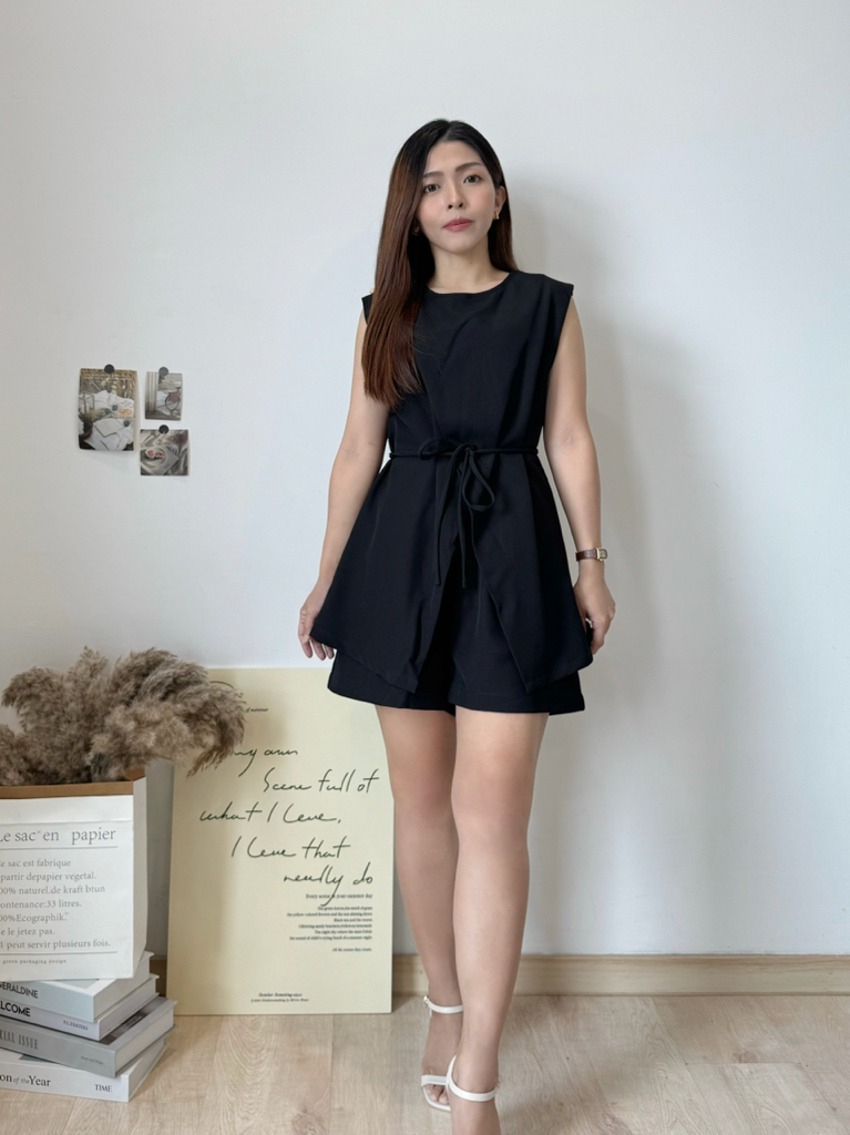 Korean Tailored Tie-Waist Set 韩系系带西装短裤套装 ( 3 colours )