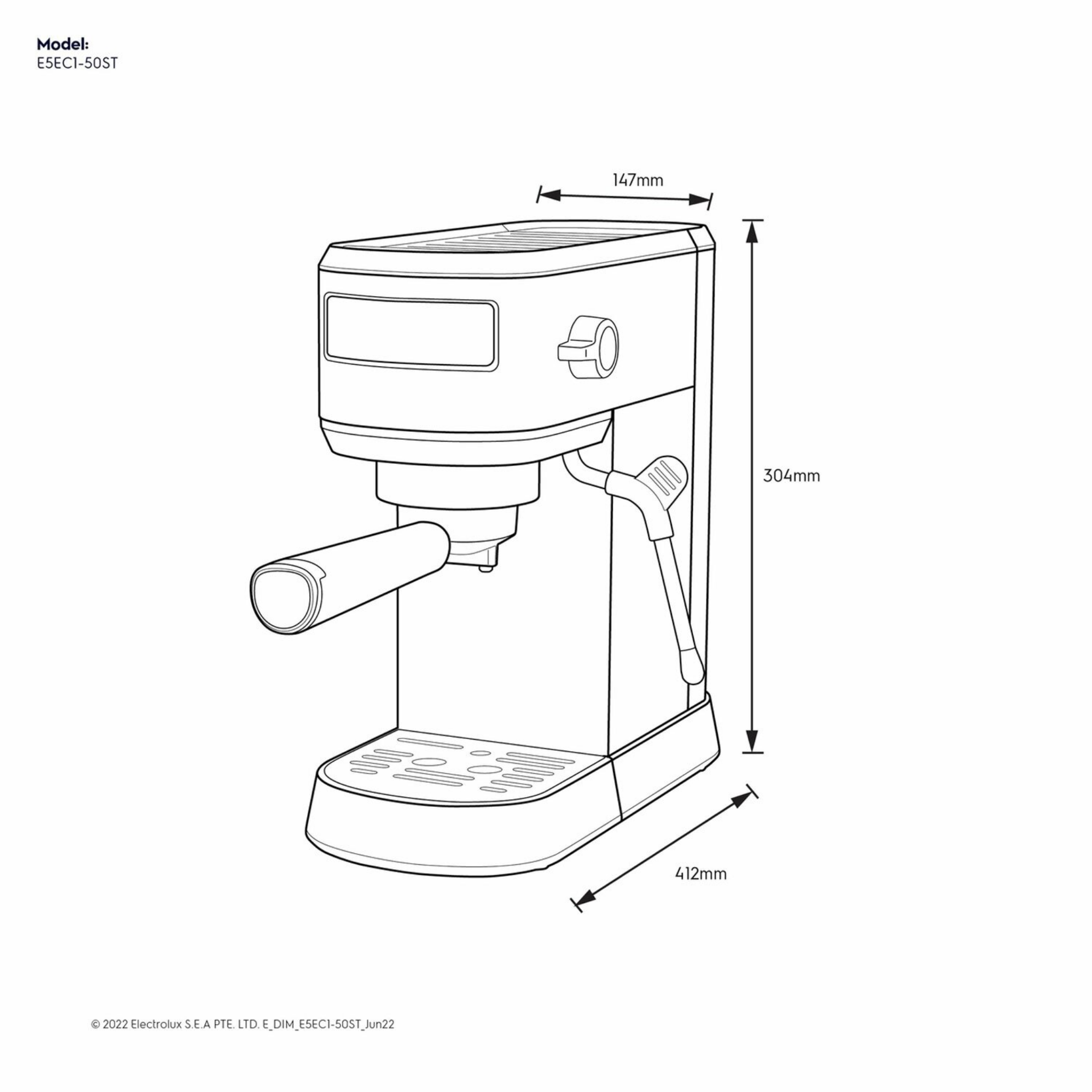 Electrolux Create 5 Manual Espresso Coffee Machine (E5EC1-50ST)