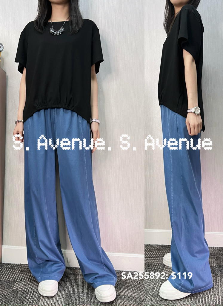 SA255892: 短袖淨色前短後長tee