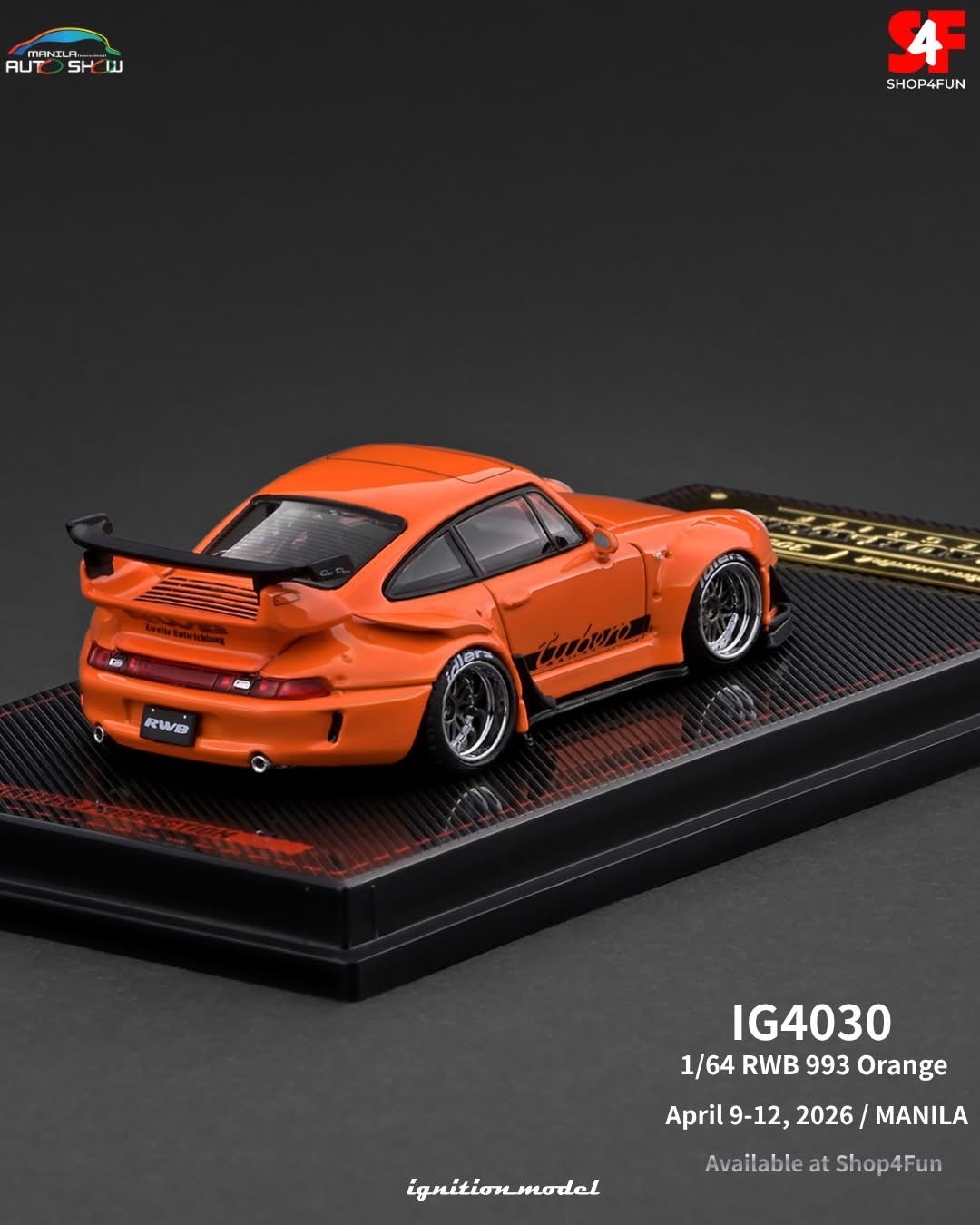 (預訂 Pre Order) IG (IG4030) 1/64 RWB 993 Orange