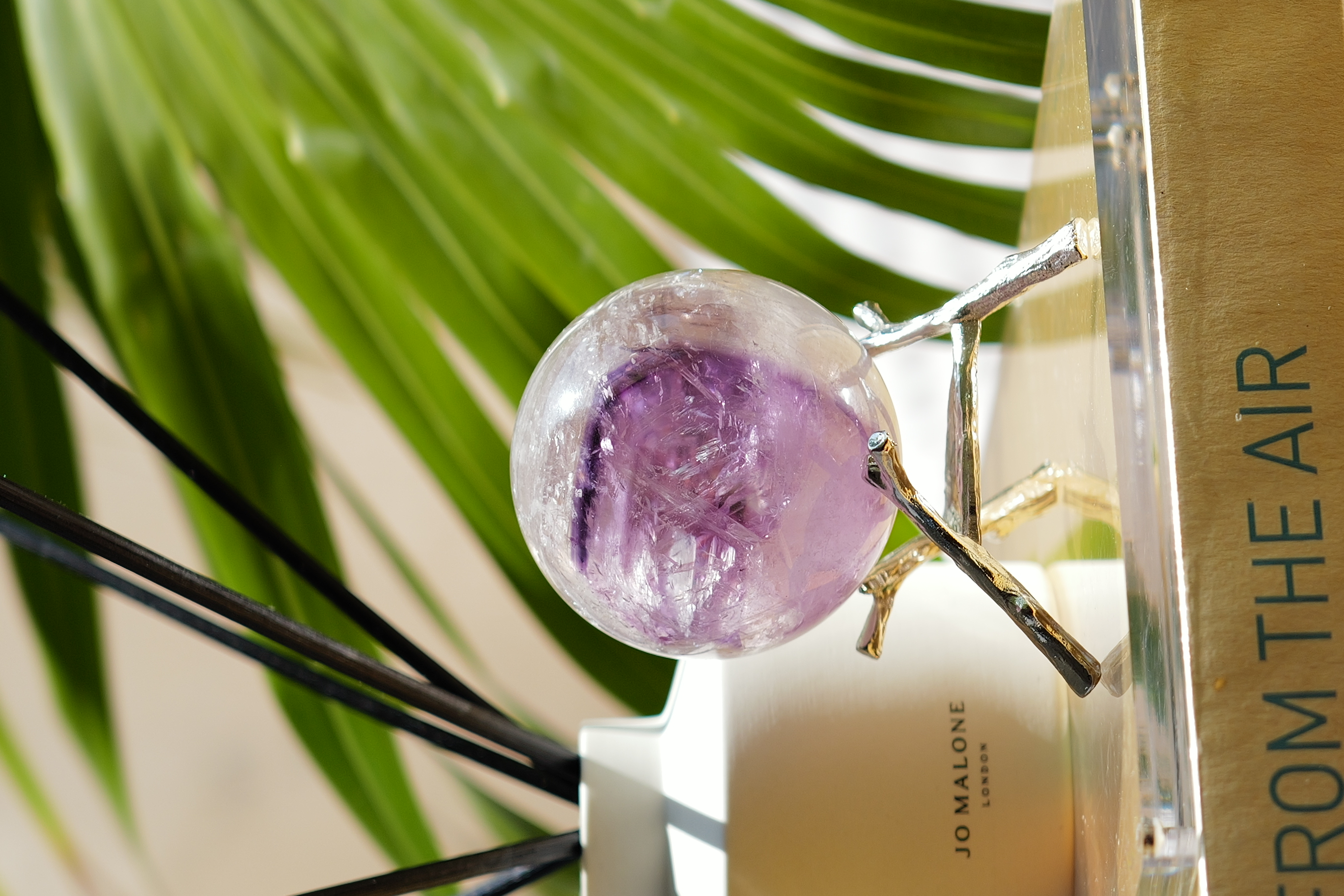 ༒ 7.4cm千層紋紫白雙色水晶球༒ AM.a081C19G5ss-RA26*7SA