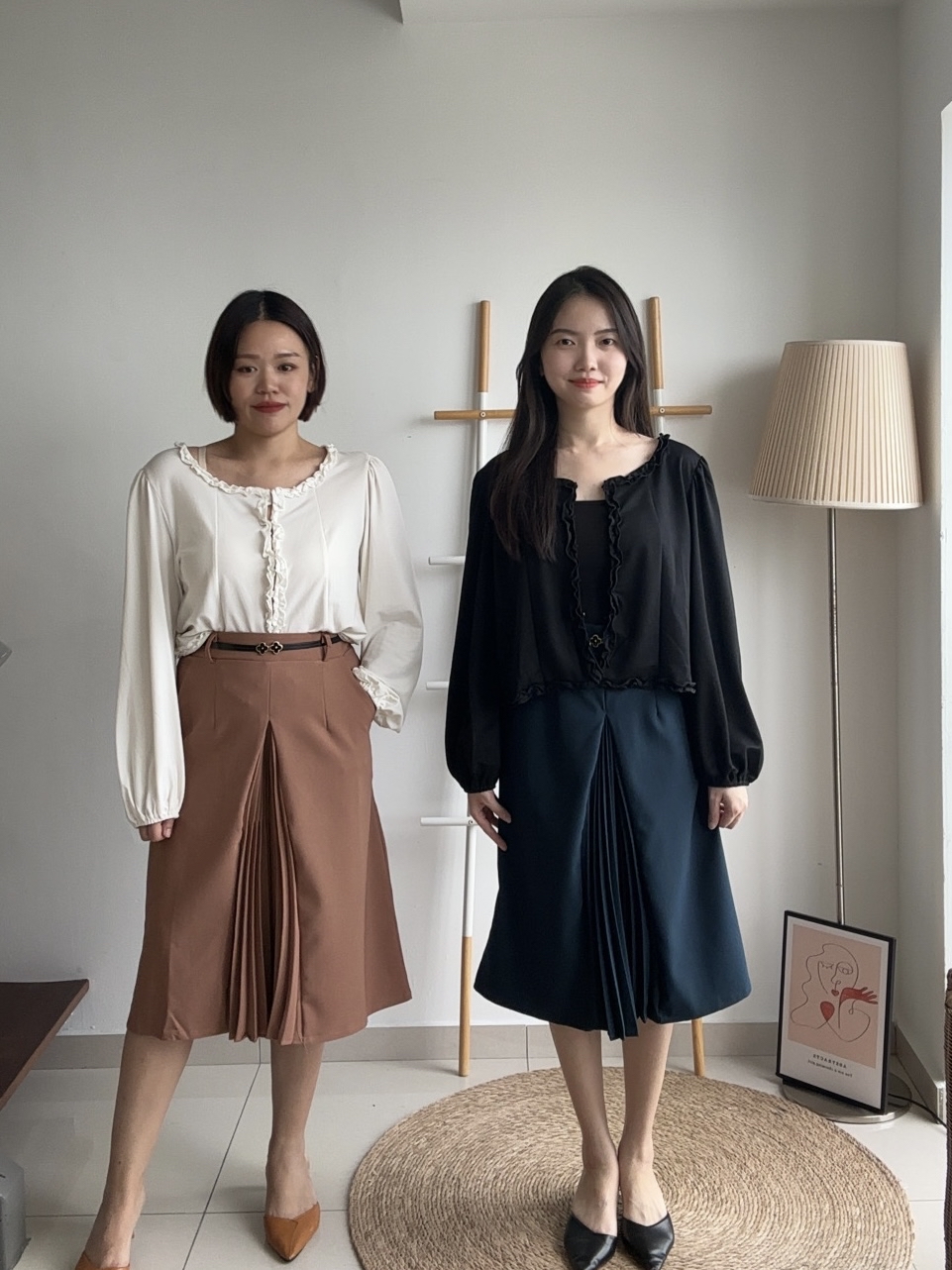 T4114 Long Sleeve Ruffle Blouse - 3 Colors 