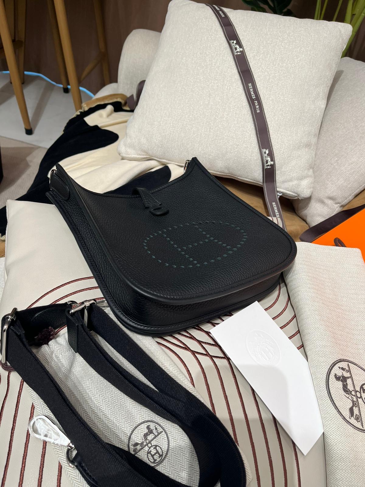 全新Hermes Evelyne 23 STAMP G 黑銀 100%Authentic, Brand New 全新 ✅專門店收據✅塵袋✅盒