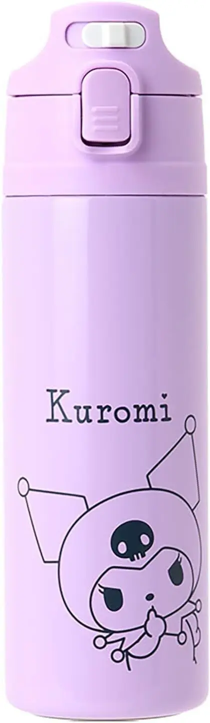 現貨🌸日本直送 |Sanrio Kuromi雙層真空不鏽鋼水瓶帶蓋（附軟墊保護套）470ml 