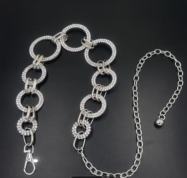 Diamante Ring Waist Chain Belt