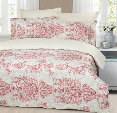 Cherry 36+60"四件套(床笠+被袋+枕袋)緞布緹花