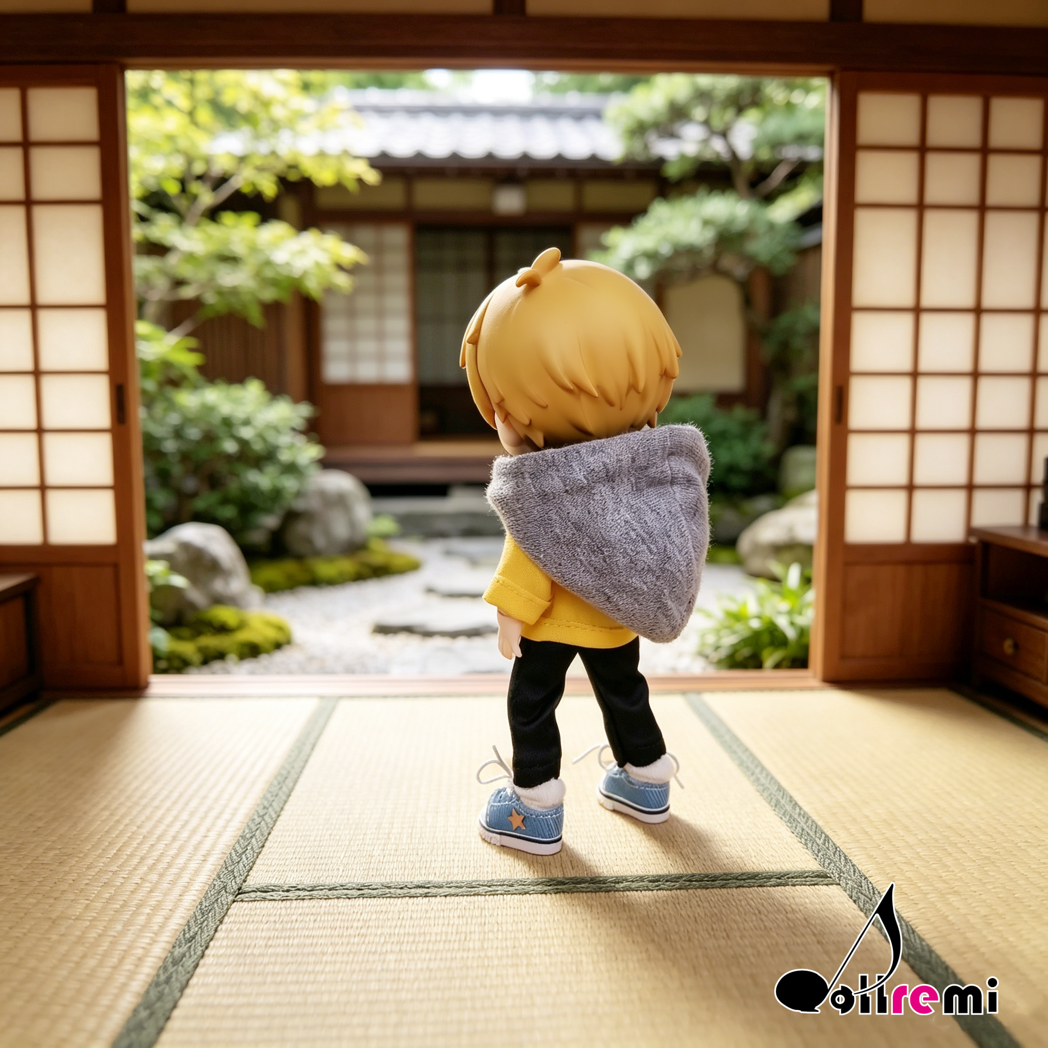 【dollremi】(OB0527) OB11套裝:灰背心+黃外套+長褲 OB11 set: gray vest + yellow jacket + pants