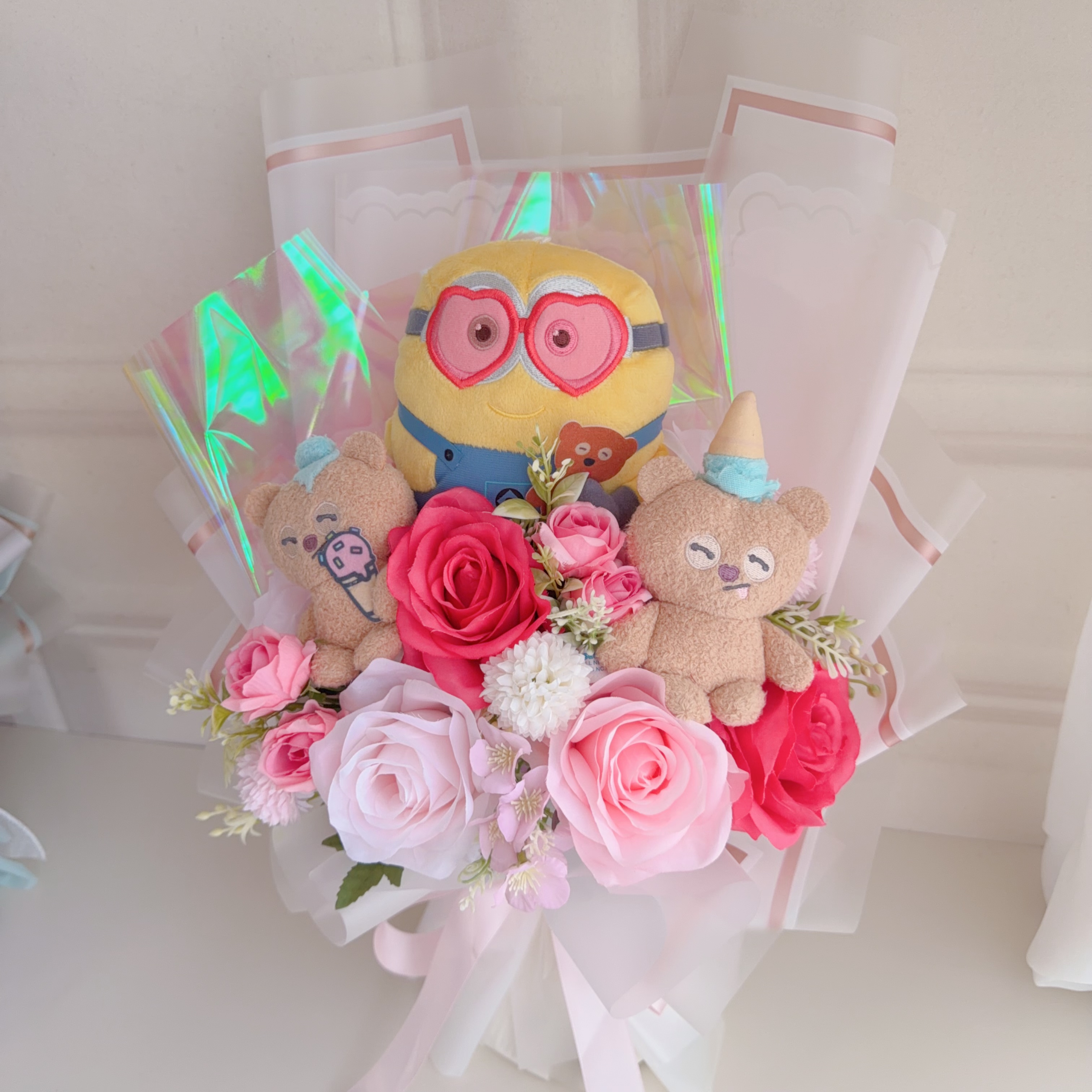 （現貨） Minions+Tim公仔花