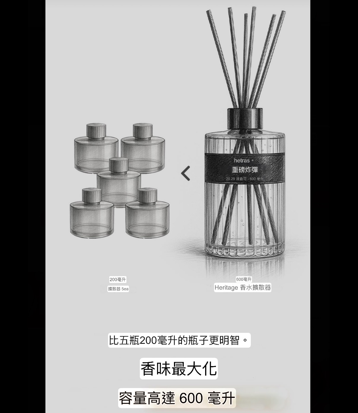 Hetras復古香薰擴香瓶600ml x2枝 Hetras擴香瓶 