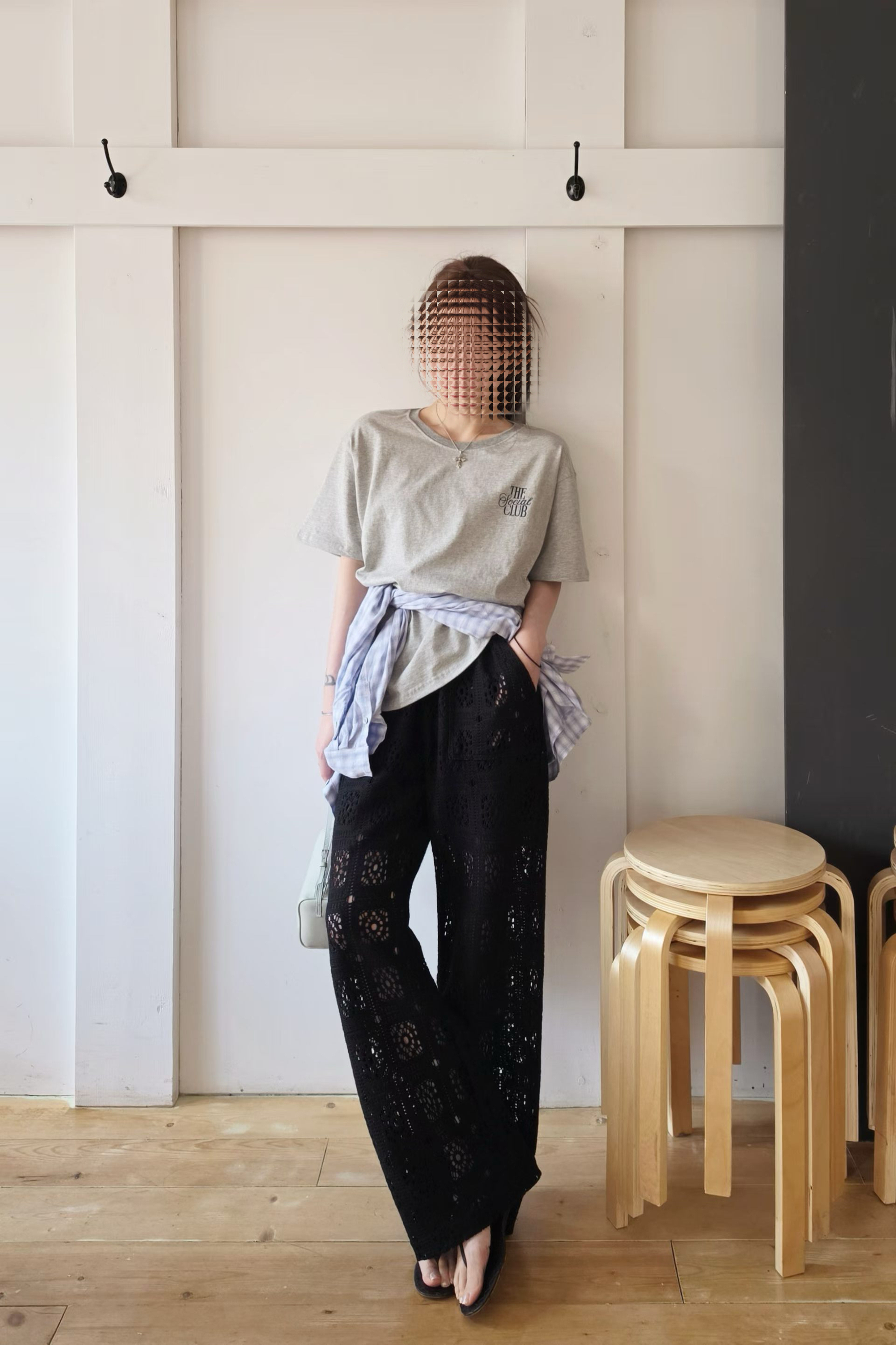 Crochet straight leisure pants 