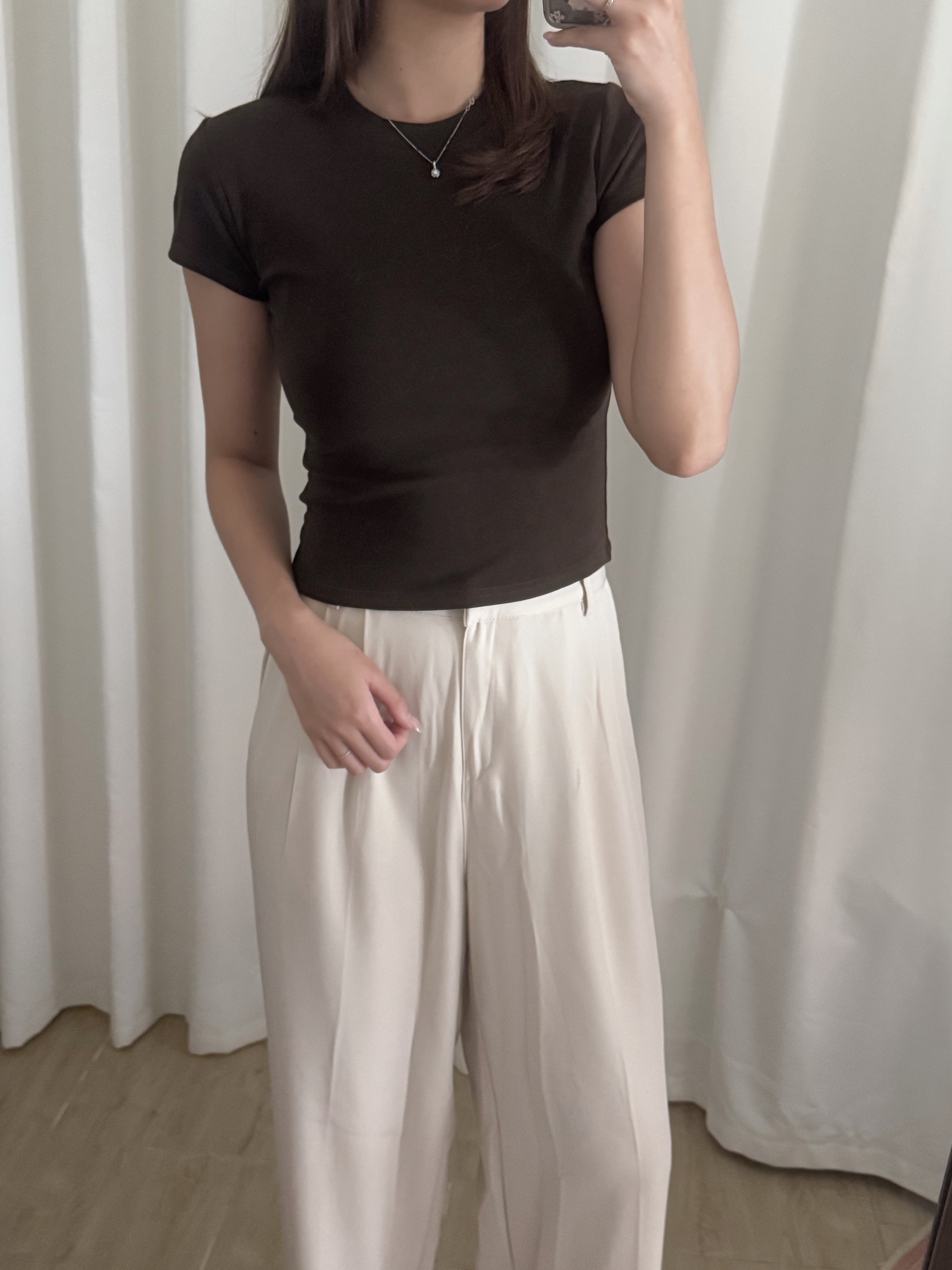 [包2色優惠！$278/2件]簡約親膚圓領短袖上衣