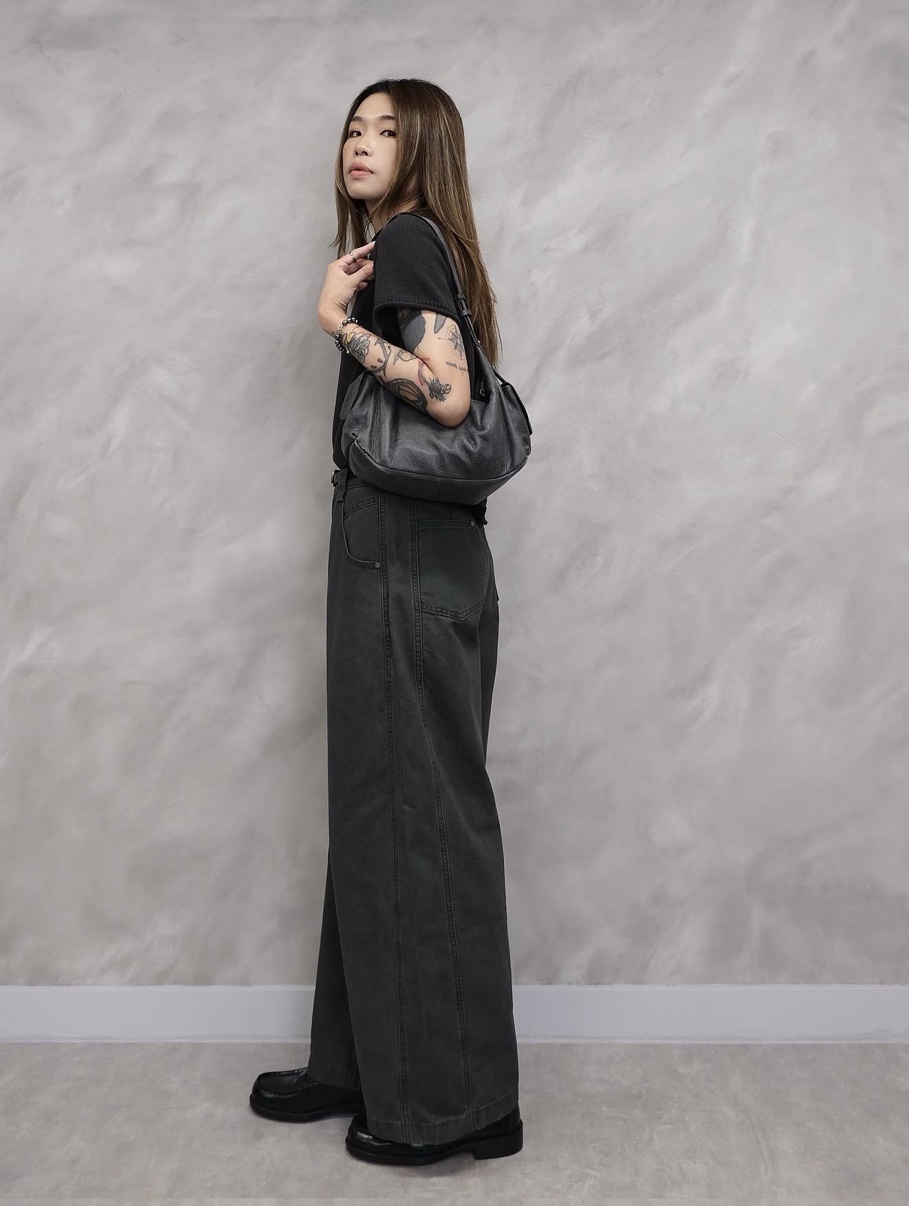 High-Waisted Wide-Leg Chino Pants #pt81