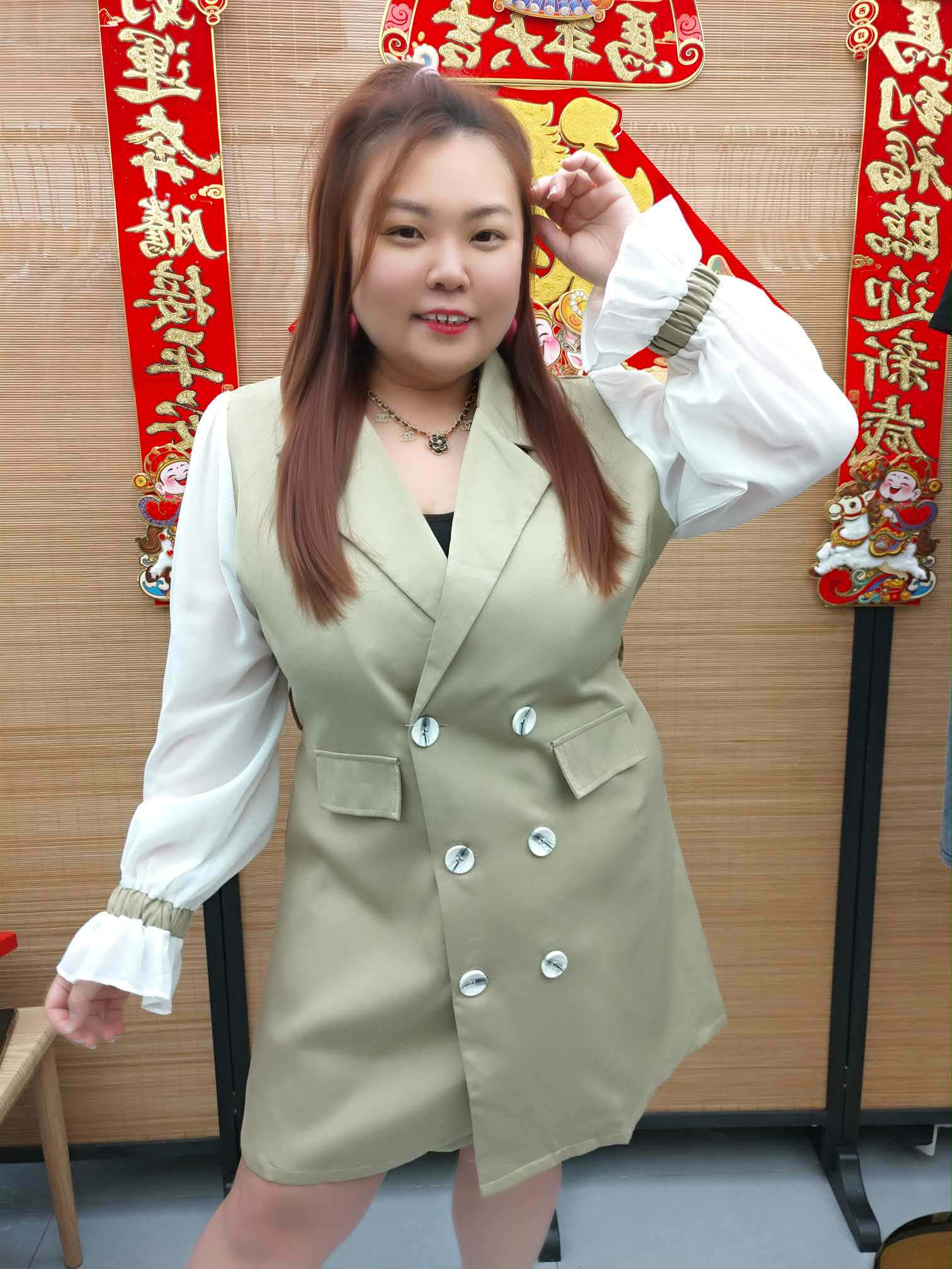 DDG07 TW#5276 收腰显瘦长袖连衣裙