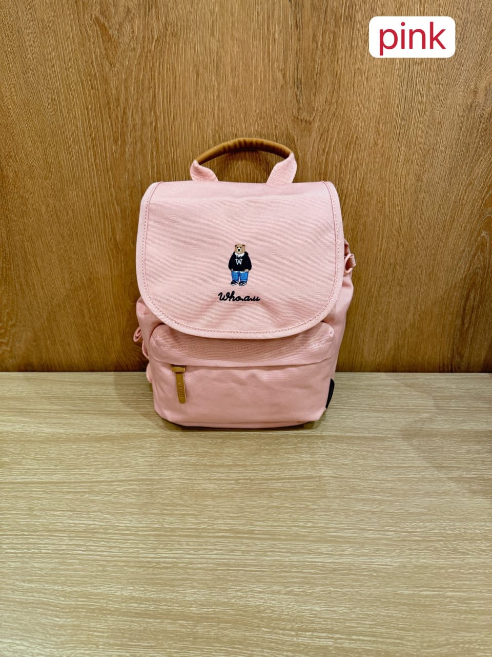 WHB28 WHO.A.U: Steve Embroidered Bear Mini Backpack