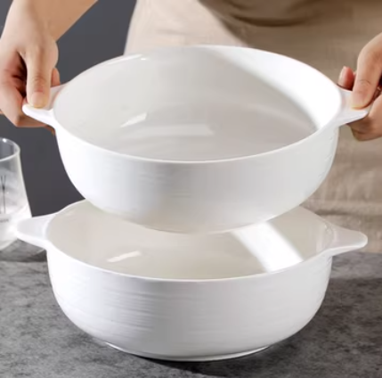 D6879/法國製Trianon白瓷雙耳碗300ml