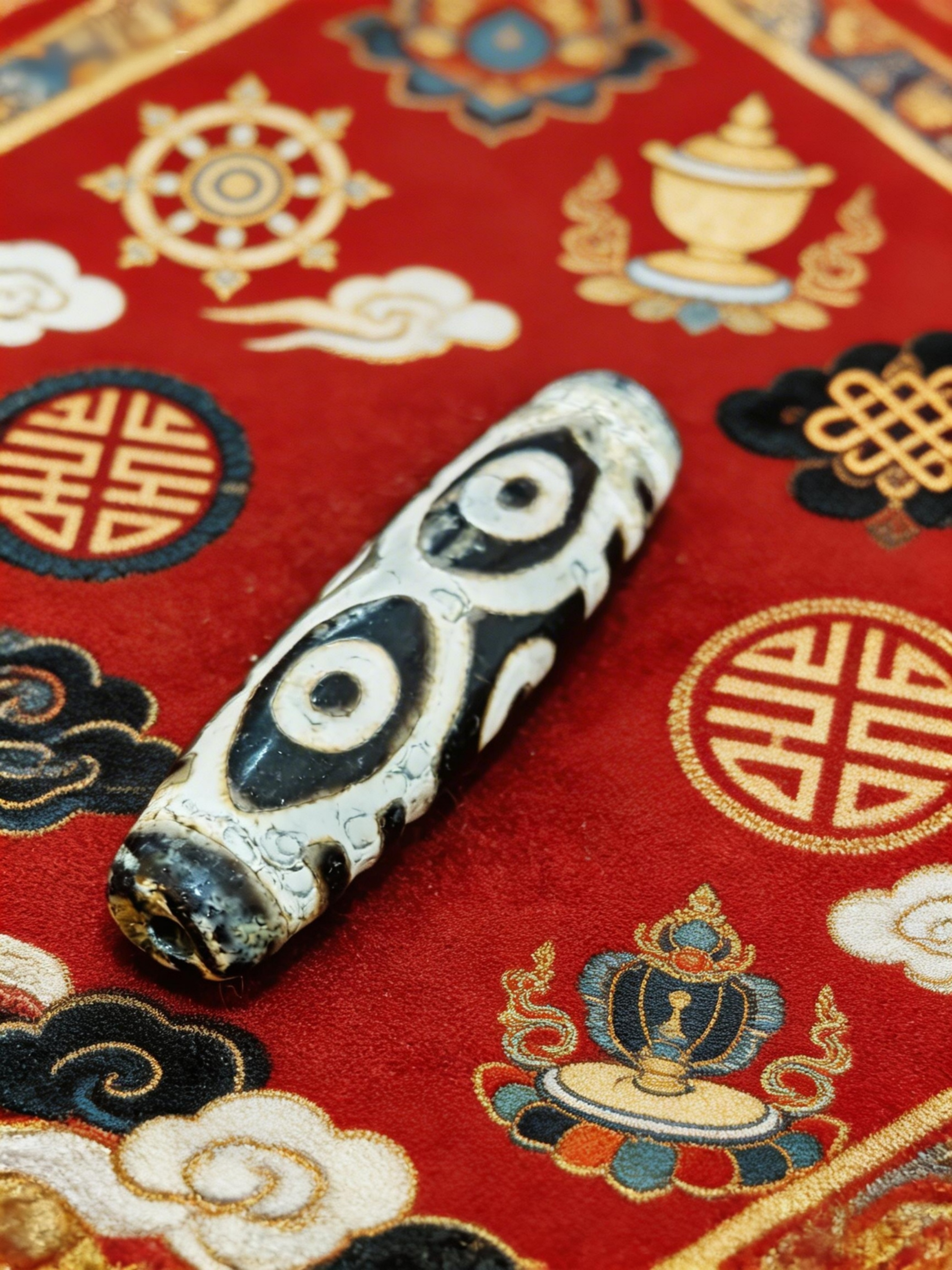 「火供龍六眼天珠」26035