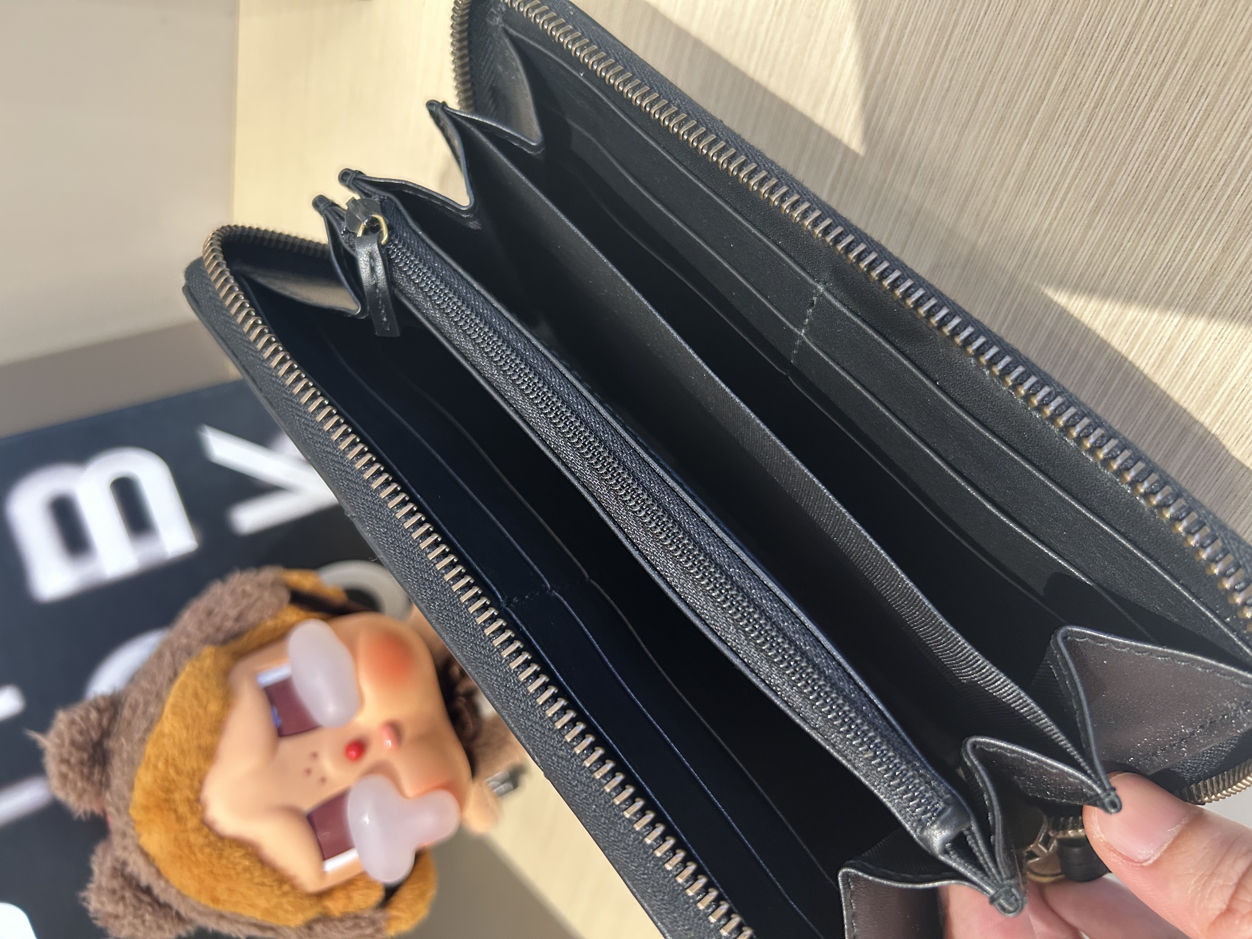 Gucci GG Marmonot Zip Around Long wallet Variation black leather 黑金牛皮 100%Authentic,99%New ✅Dust bag