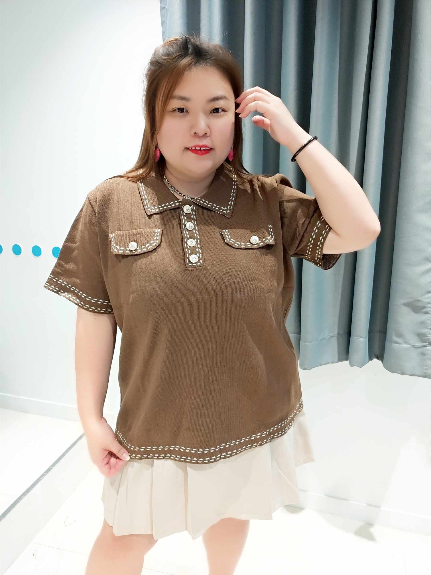 DSE19 边拼设计款针织上衣