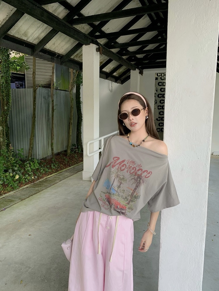 1770 Vintage Morocco Off-Shoulder Tee 复古摩城斜肩T恤