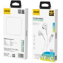 ASPOR A221 TYPEC STEREO WIRED EARPHONE