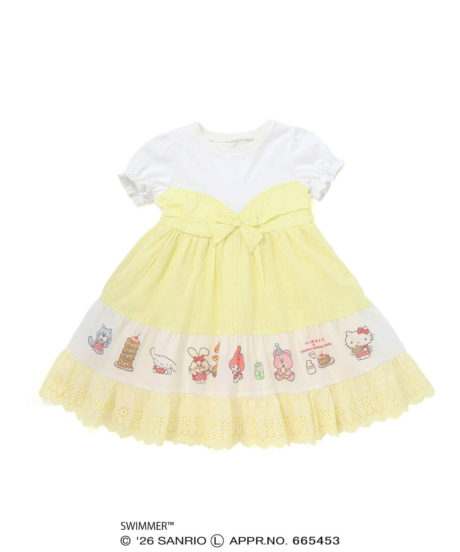 🇯🇵預訂 日本直送🇯🇵Slap Slip x Swimmer x Sanrio系列兩色人物印花蝴蝶結蕾絲短袖連身裙