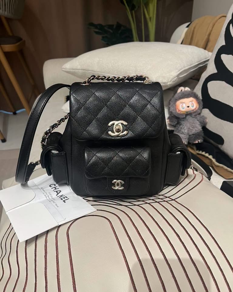 全新CHANEL Duma backpack AS4399 黑魚子醬牛皮淡金釦菱格紋，W20x18x10cm 100%Authentic, 全新貨品 ✅香港單✅晶片✅防塵袋✅box 