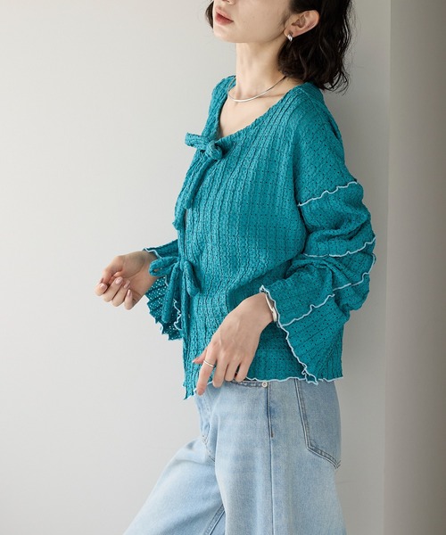 double ribbon 木耳邊外套