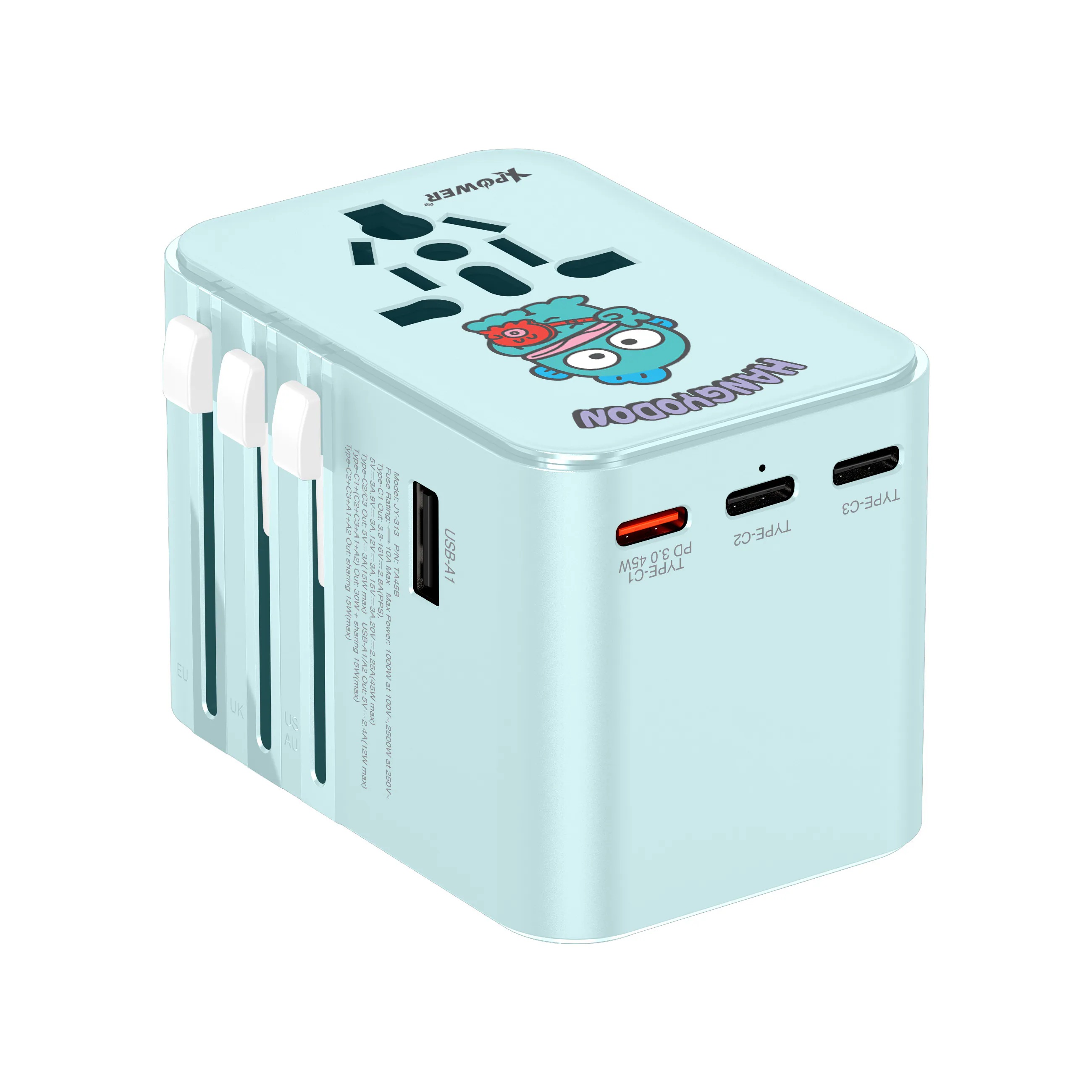 XPower x Sanrio Hangyodon TA45B 45W 6輸出 PD3.0/PPS旅行充電器