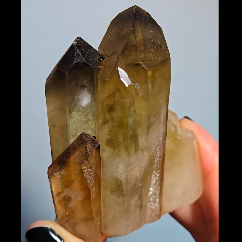Smoky citrine cluster with phantoms - C112