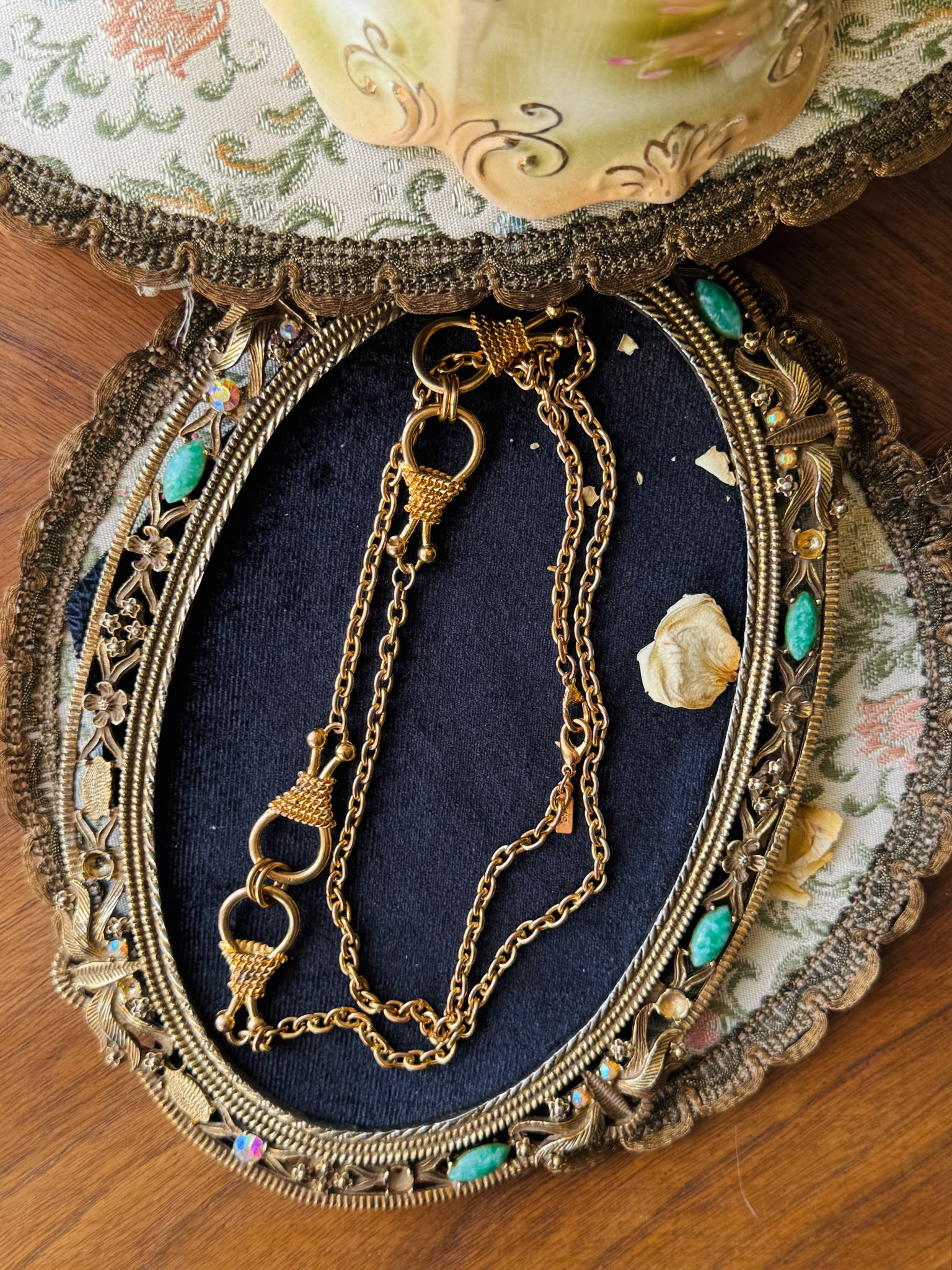 Vintage C.a. 1980s /1990s Made in Korea Rose Gold Tone "Lock" Chain Necklace(MT2654)