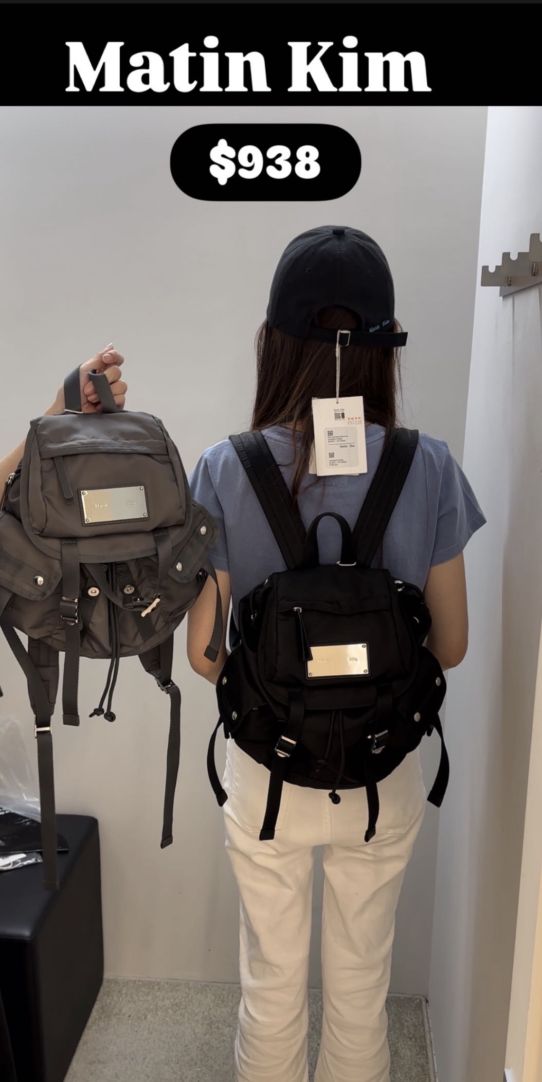 MATINKIM直播限時折扣 POCKET UTILITY LARGE BACK PACK IN BLACK