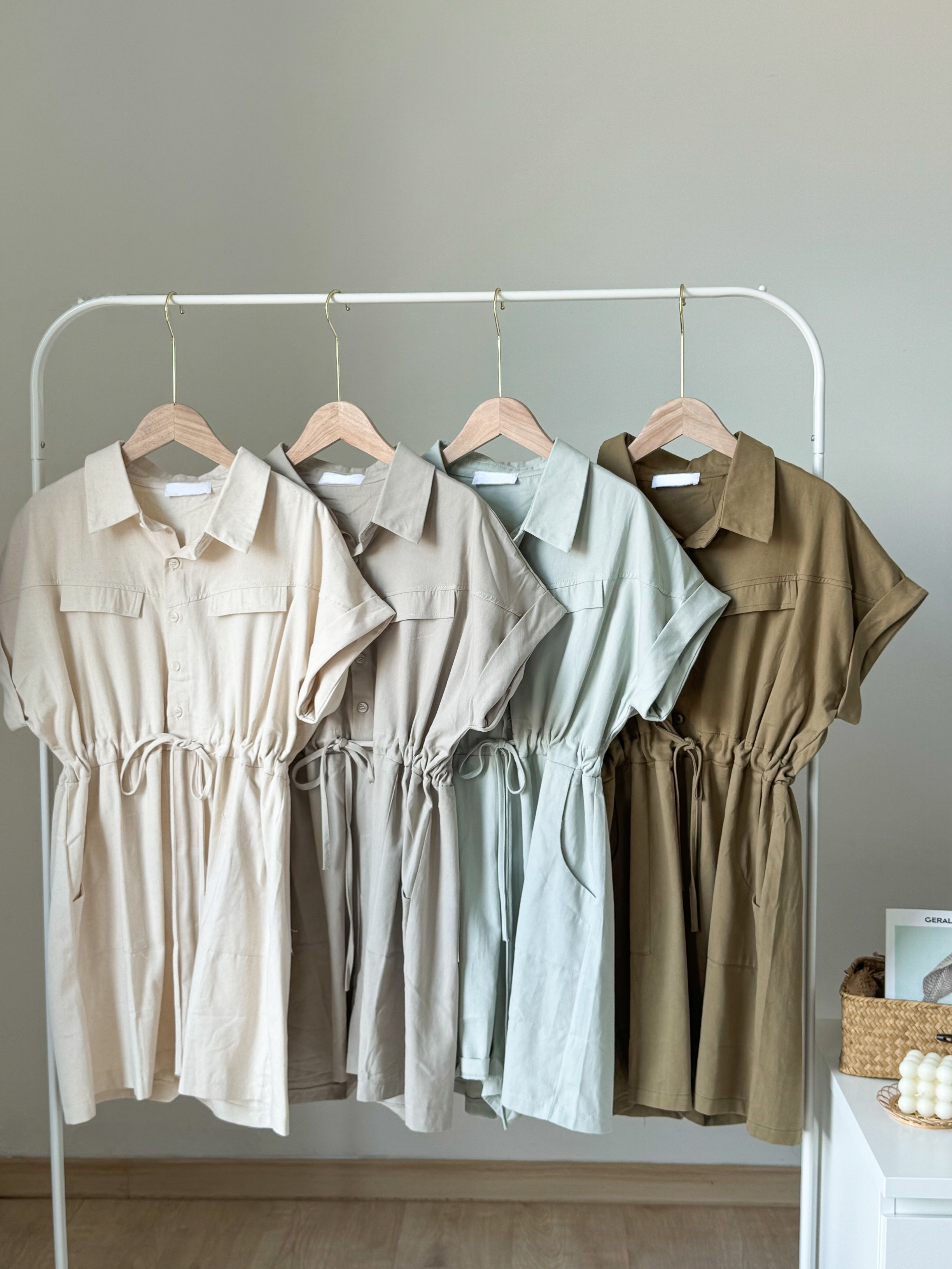 Emma Jumpsuit 懒人穿搭！小个子Polo领美式复古工装风连体裤 （ 4 Colours ）