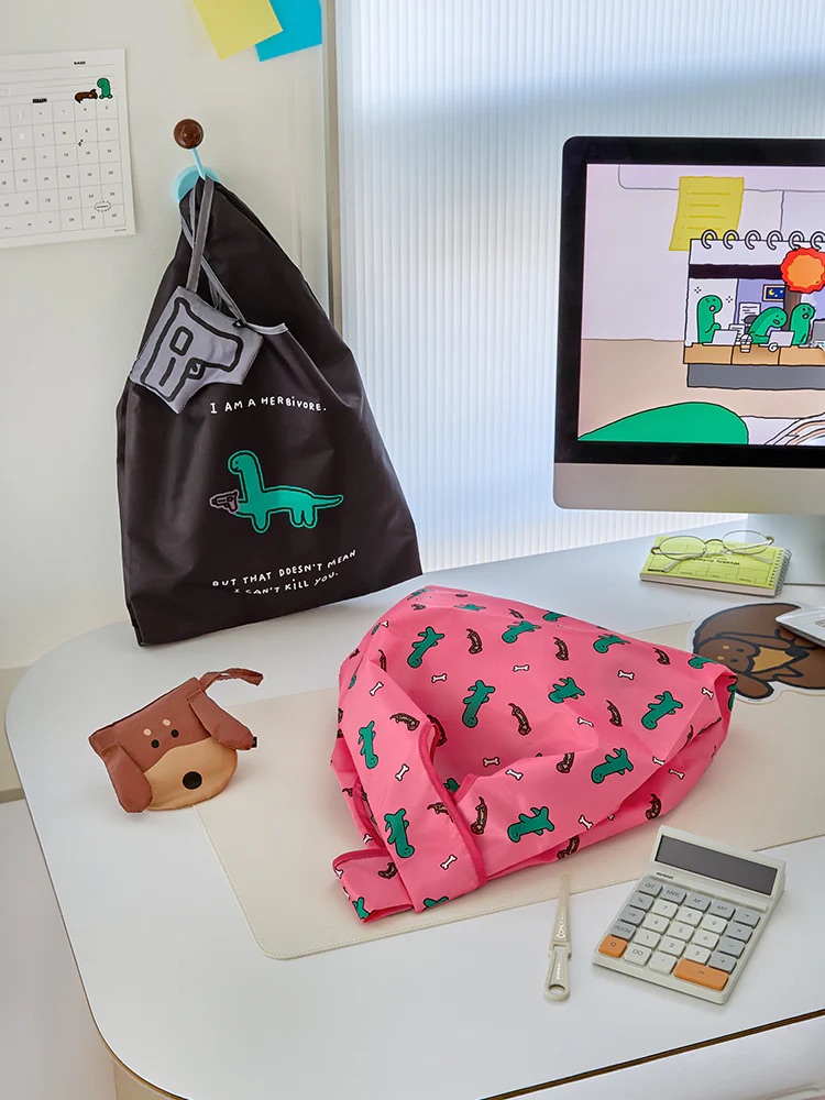 📦訂購 韓國代購 Line Friends JOGUMAN MARKET BAG (OFFICE) 摺疊購物袋