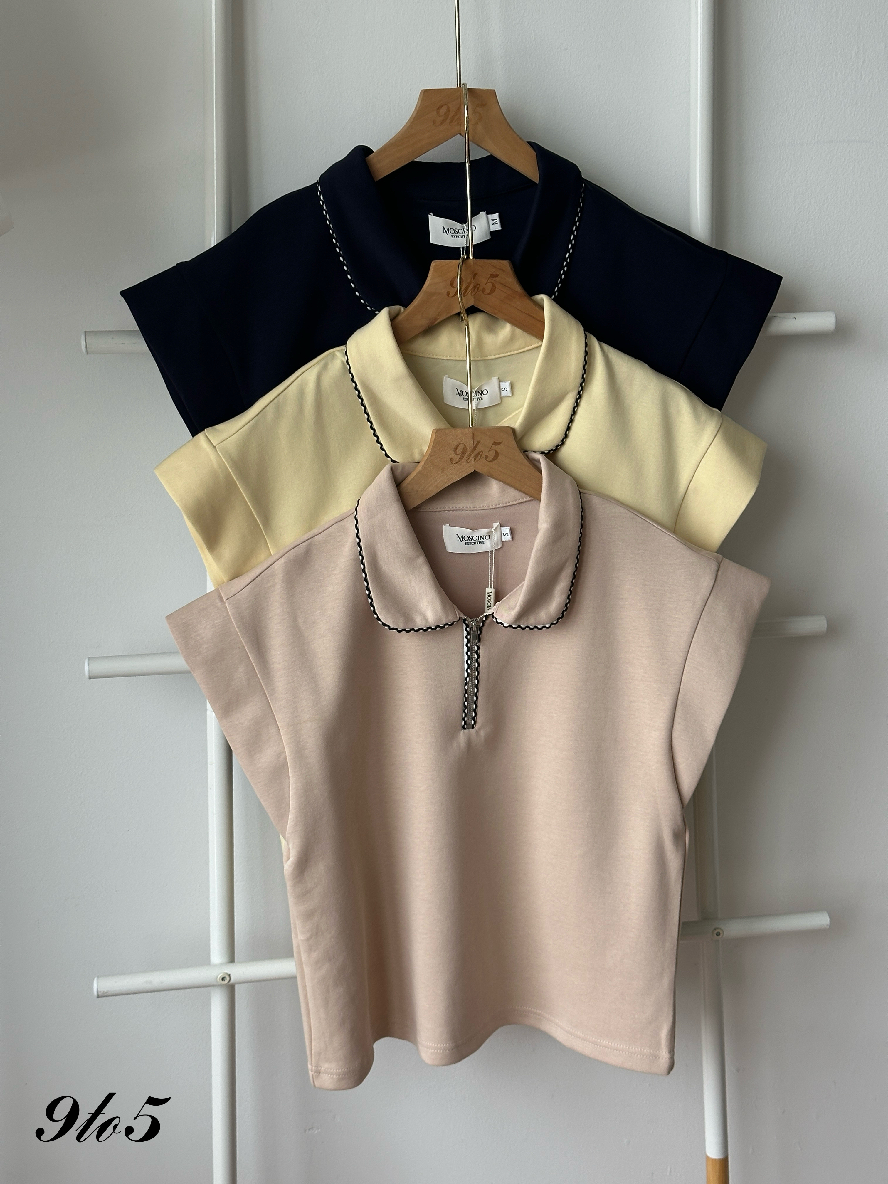 T4389 Cape Sleeve Polo Top - 3 Colors 