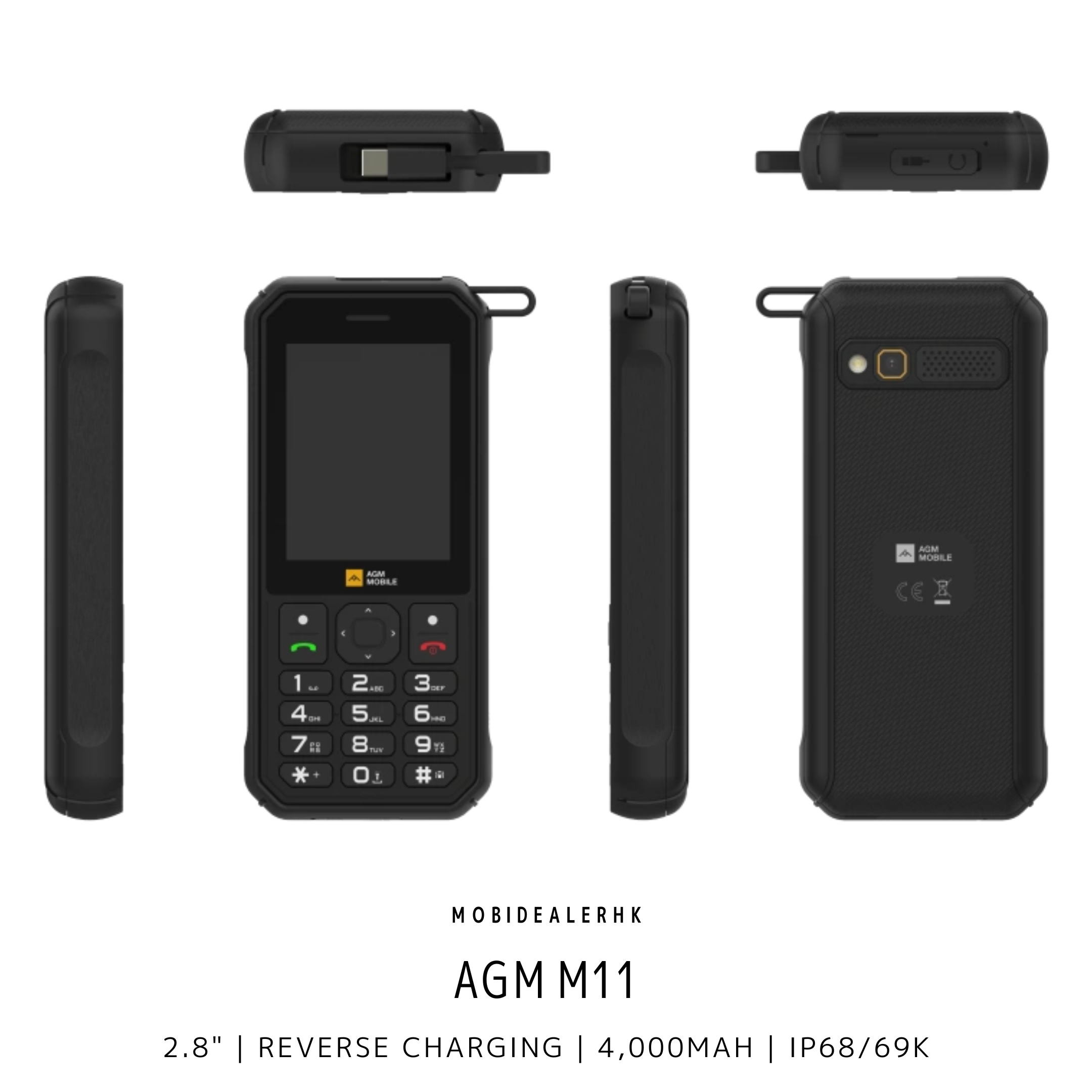 AGM M11 | 4G | 三防手機 | 功能手機 | 2.8" | 4,000mAh | 反向充電
