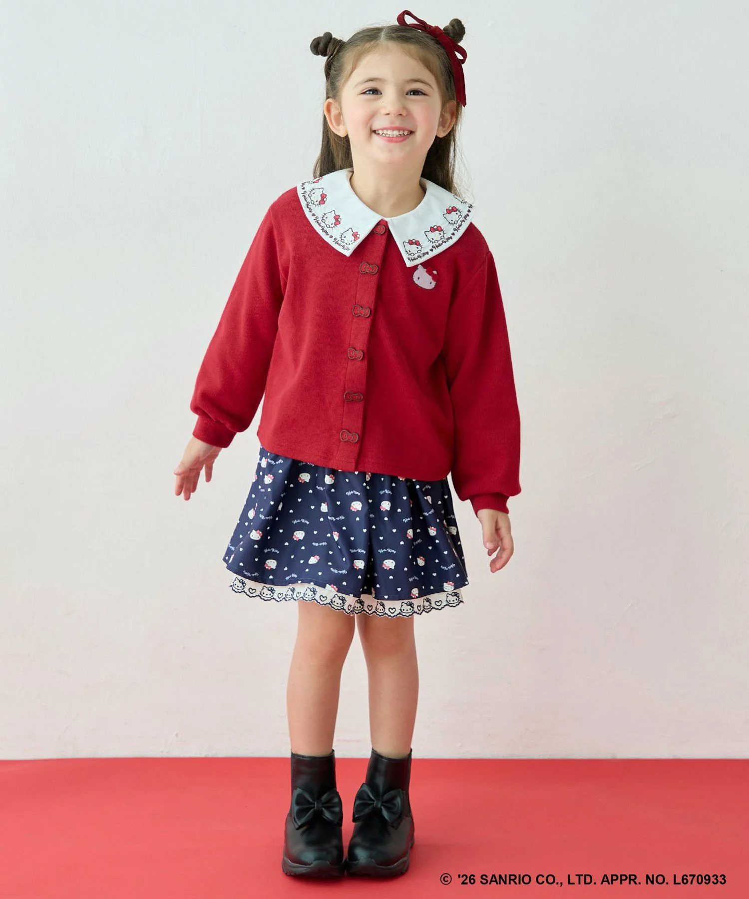 🆕【⭐訂購⭐】🌀 🇯🇵 日本直送 #HelloKitty x ANY KIDS 刺繡 蝴蝶結啪鈕 開胸外套［3款選］🌀 [ELJA-0068][261107]