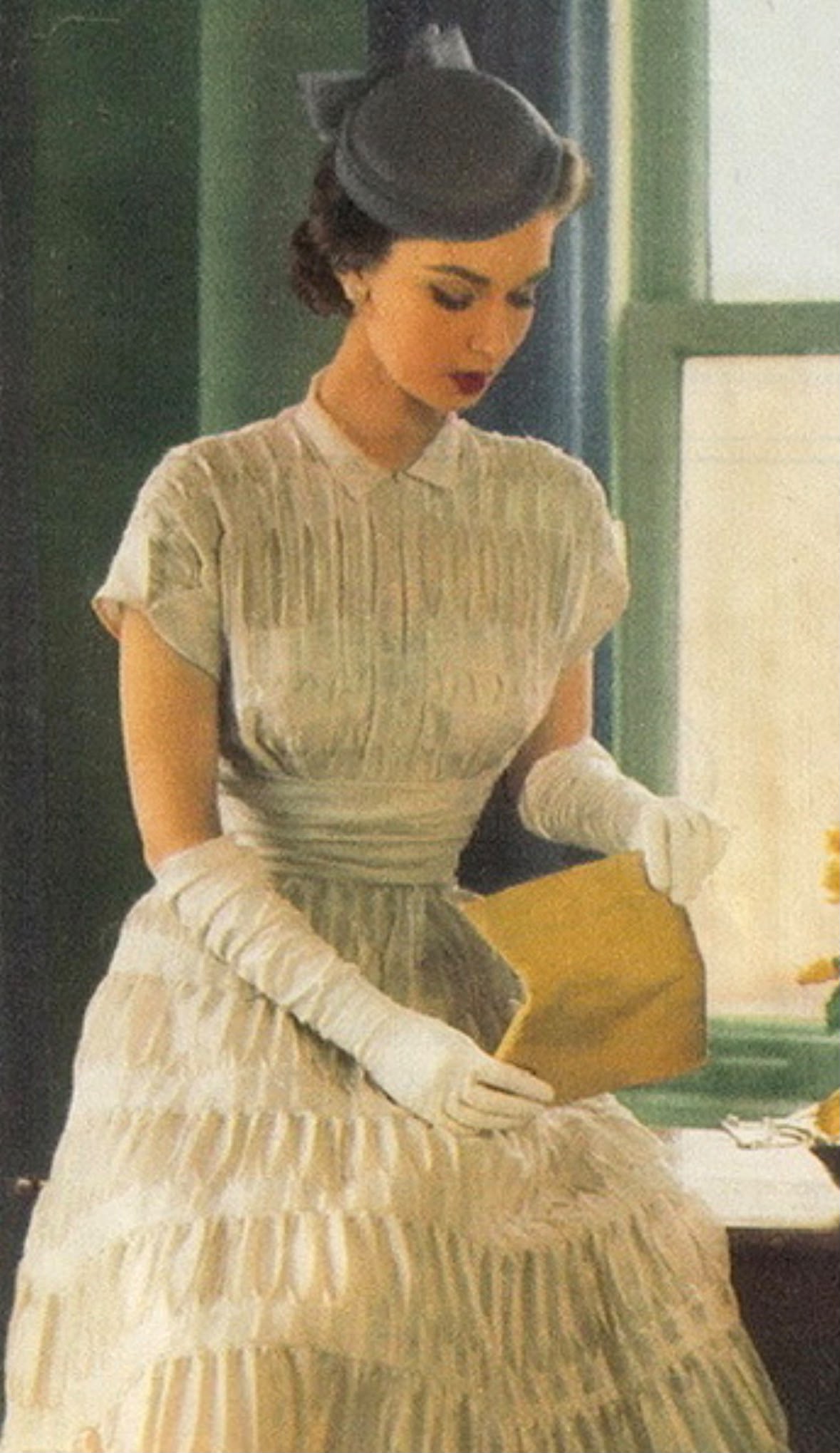 RARE! 1950s Blush Pink Gathered Textured Fit and Flare Gown and Belt/Day & Night Dress (MT916)