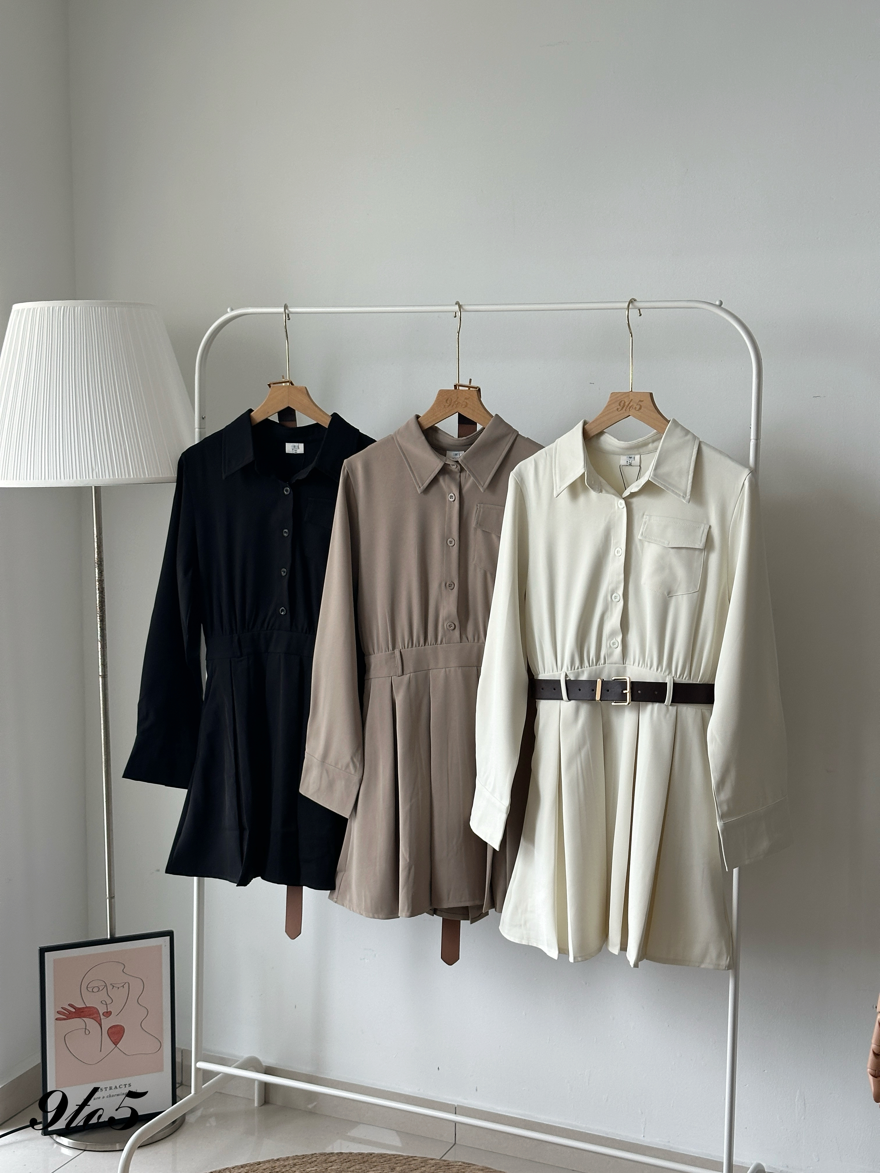 D2349 Long Sleeve Midi Dress - 3 Colors 