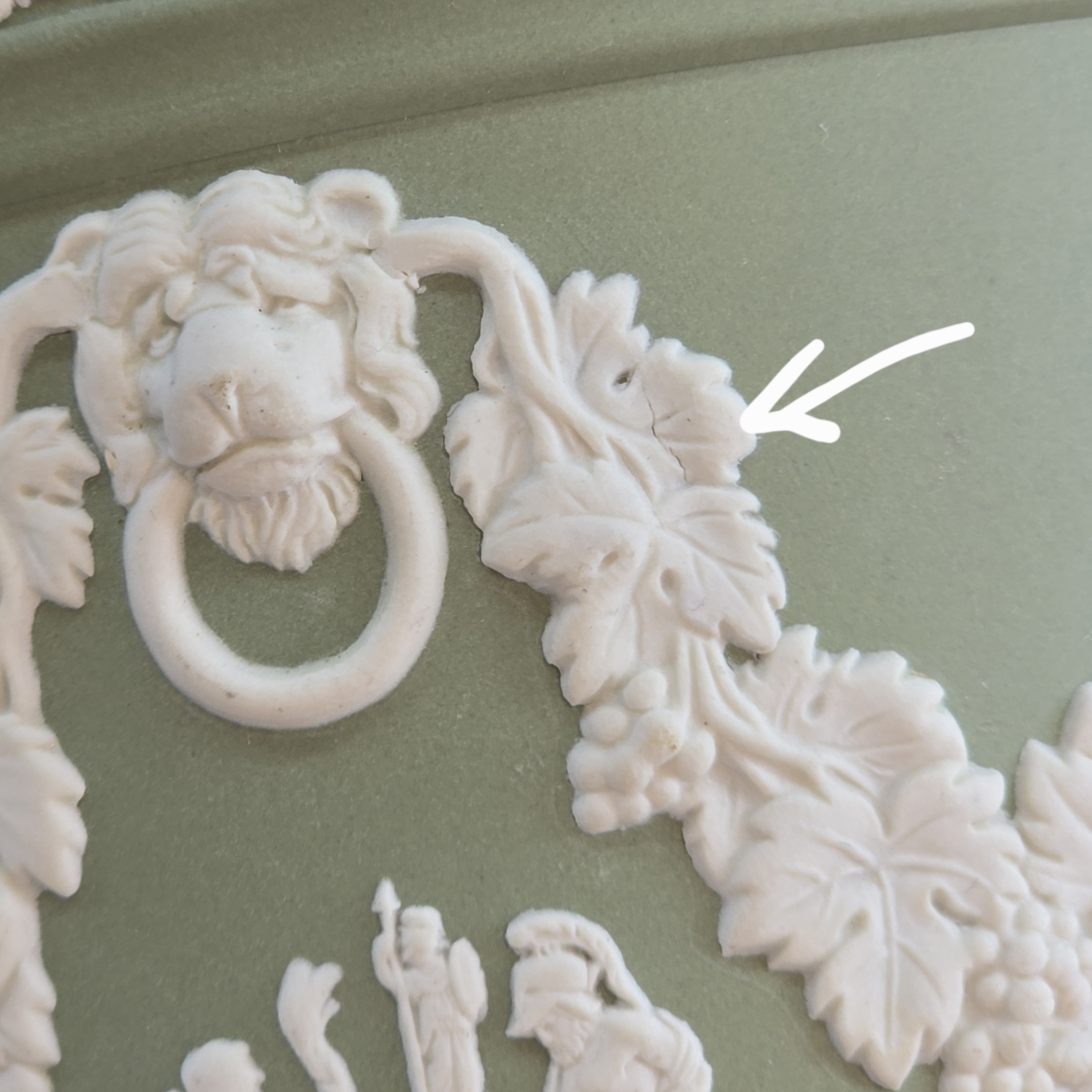 Vintage Wedgwood Green Jasper Large Vase Pot (MT2457)