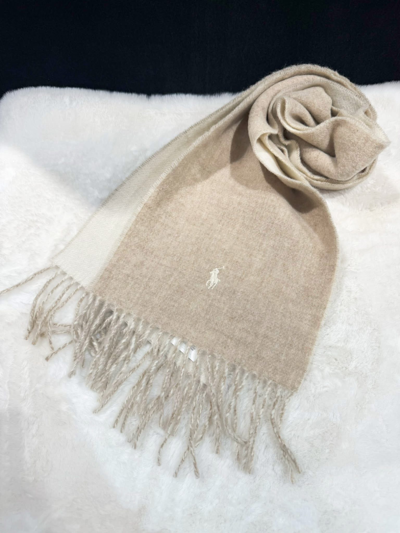 Polo scarf wool/beige