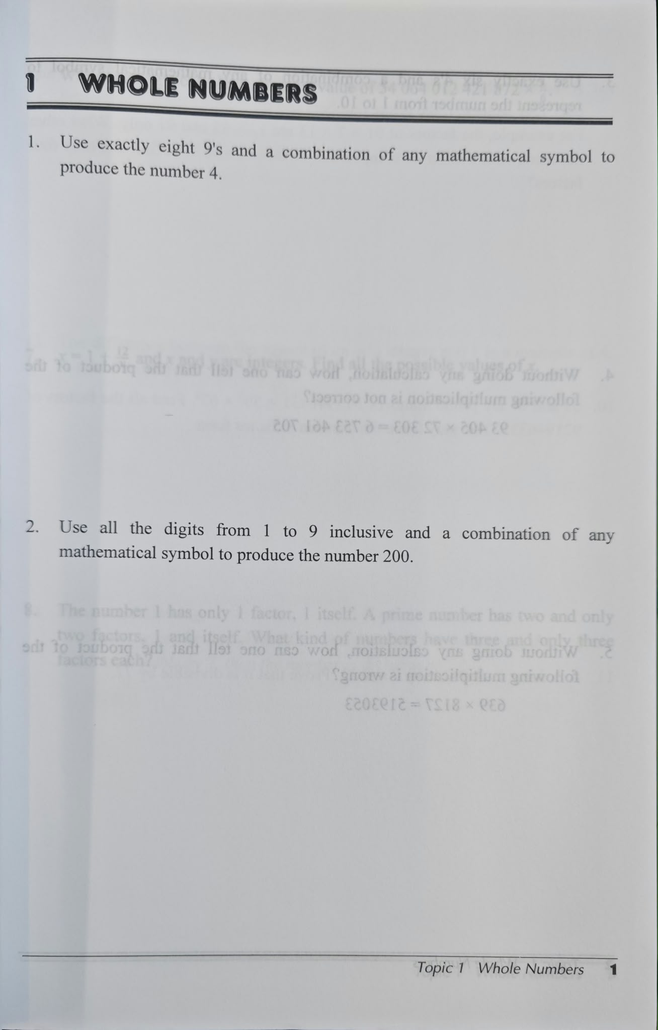 Challenging Exercises on Elementary Mathematics Secondary 1 + Solutions