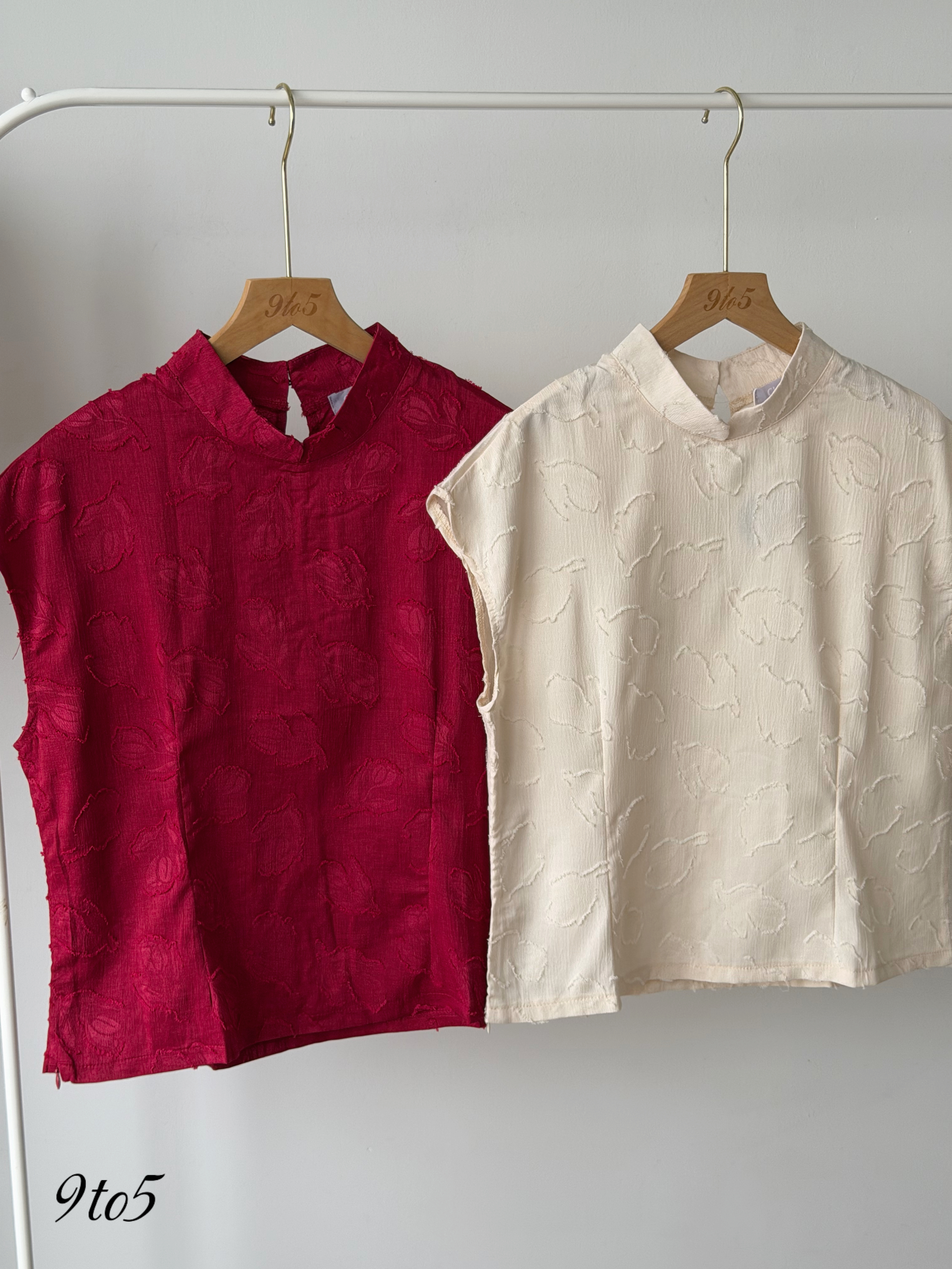 T4510 Cape Sleeve Oriental Collar Shirt - 4 Colors 