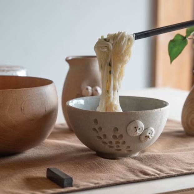 日本製 信樂燒貓頭鷹飯碗