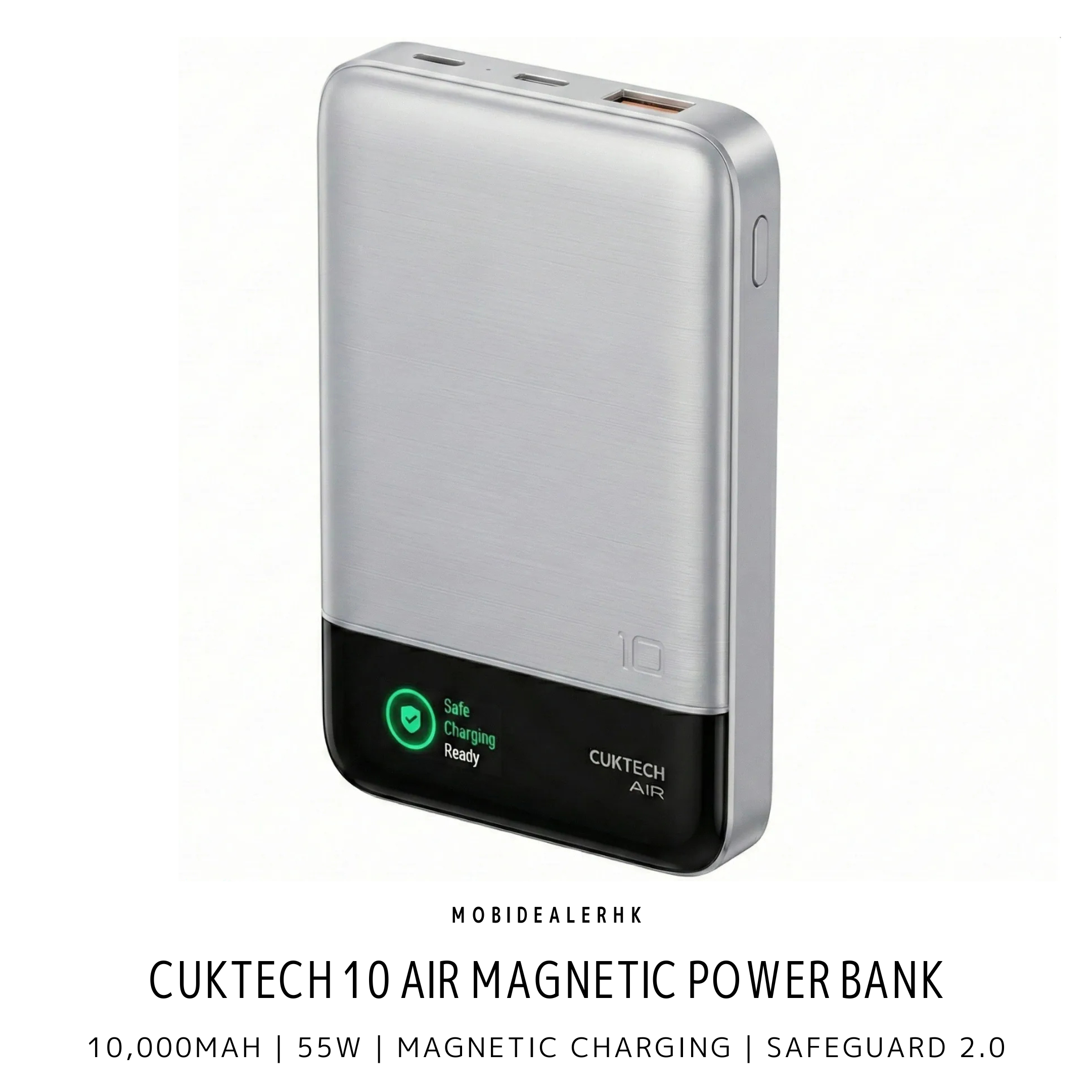 CUKTECH 10 Air Magnetic Power Bank | 酷態科10號Air磁吸行動電源 | 行動電源 | 10,000mAh | 55W | 磁吸充電 | SafeCharge 2.0