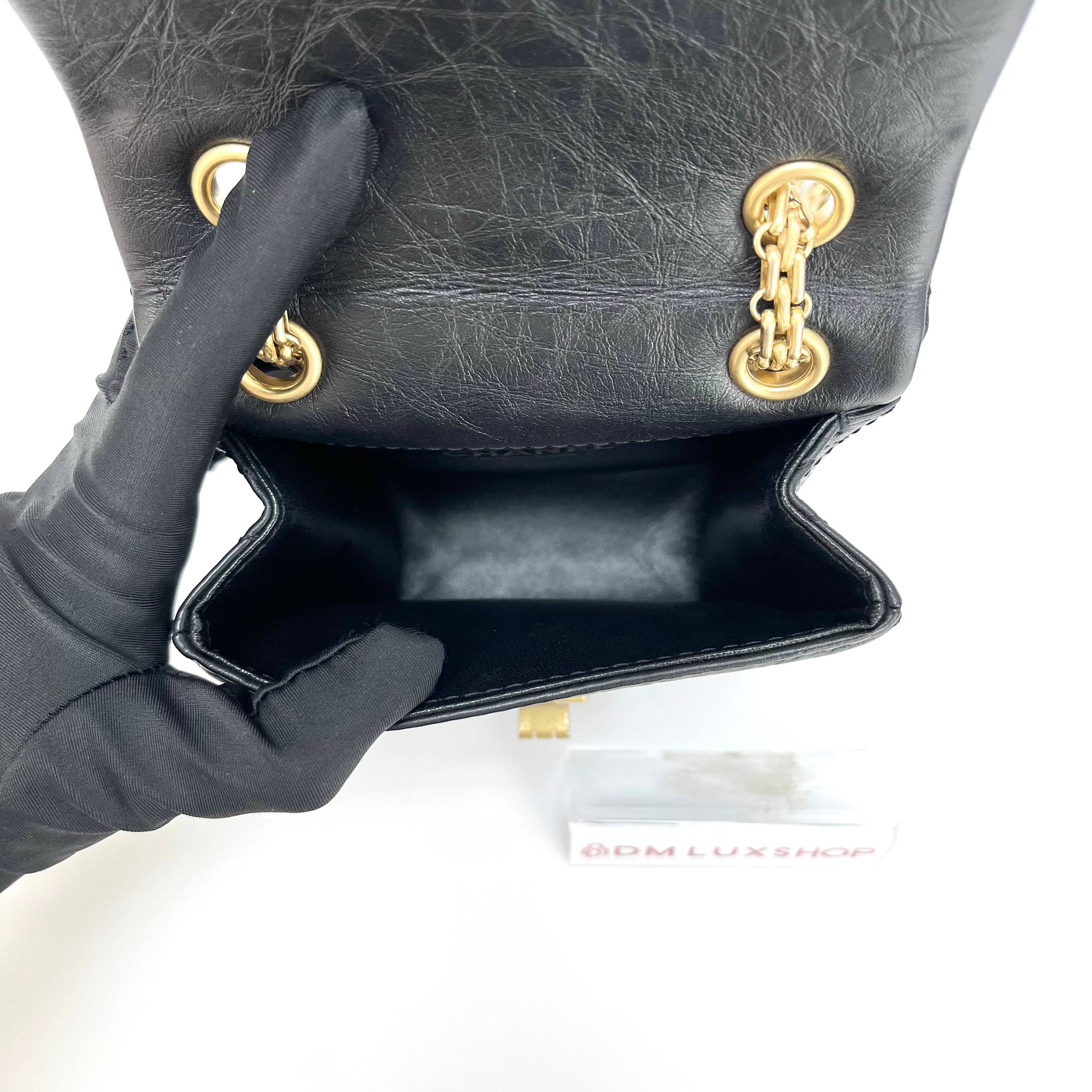 Chanel 2.55 Reissue Black Mini Vertical Flap Bag GHW (Serial 30, Y: 2020)