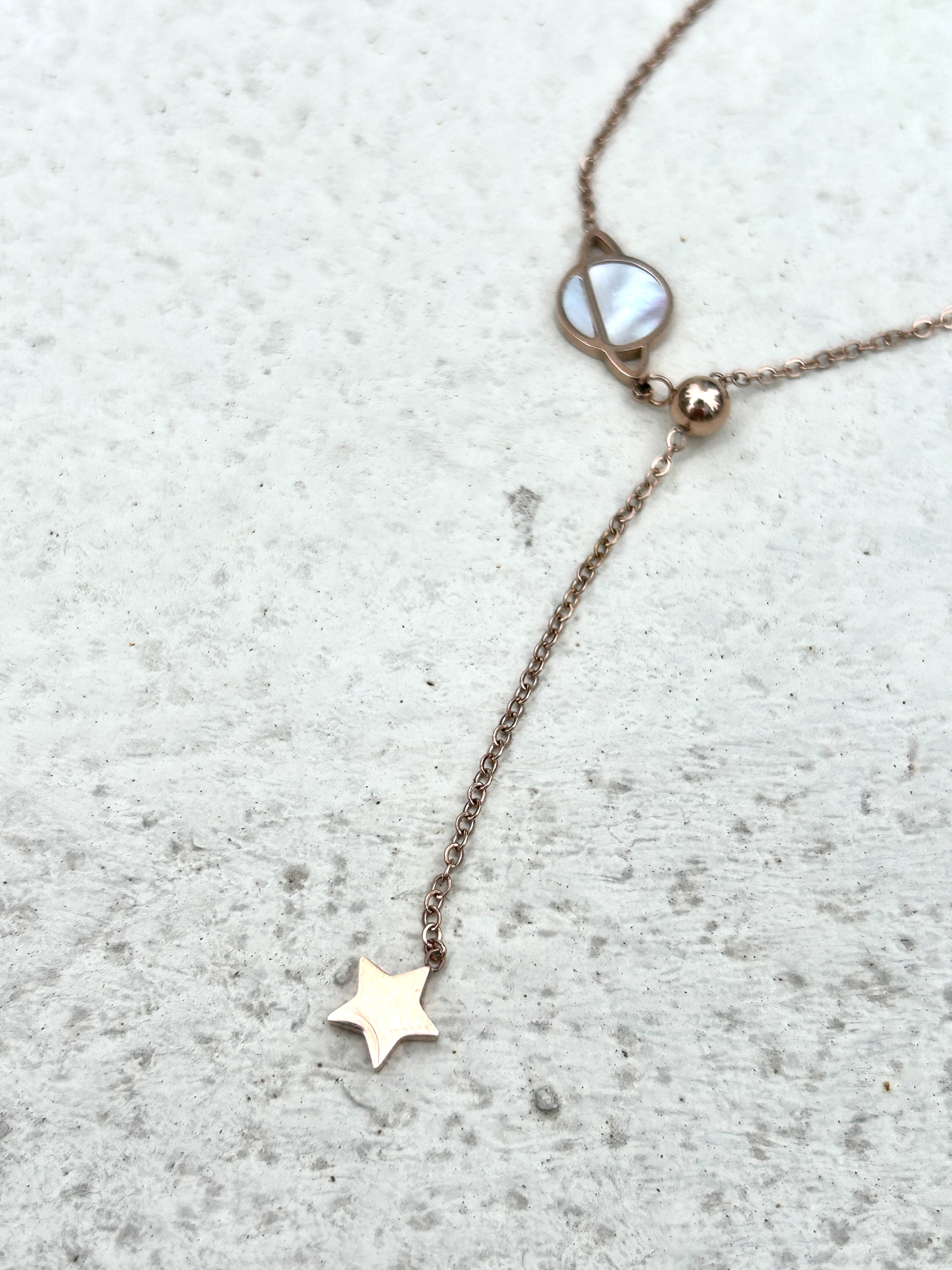 Rose gold planet stainless necklace