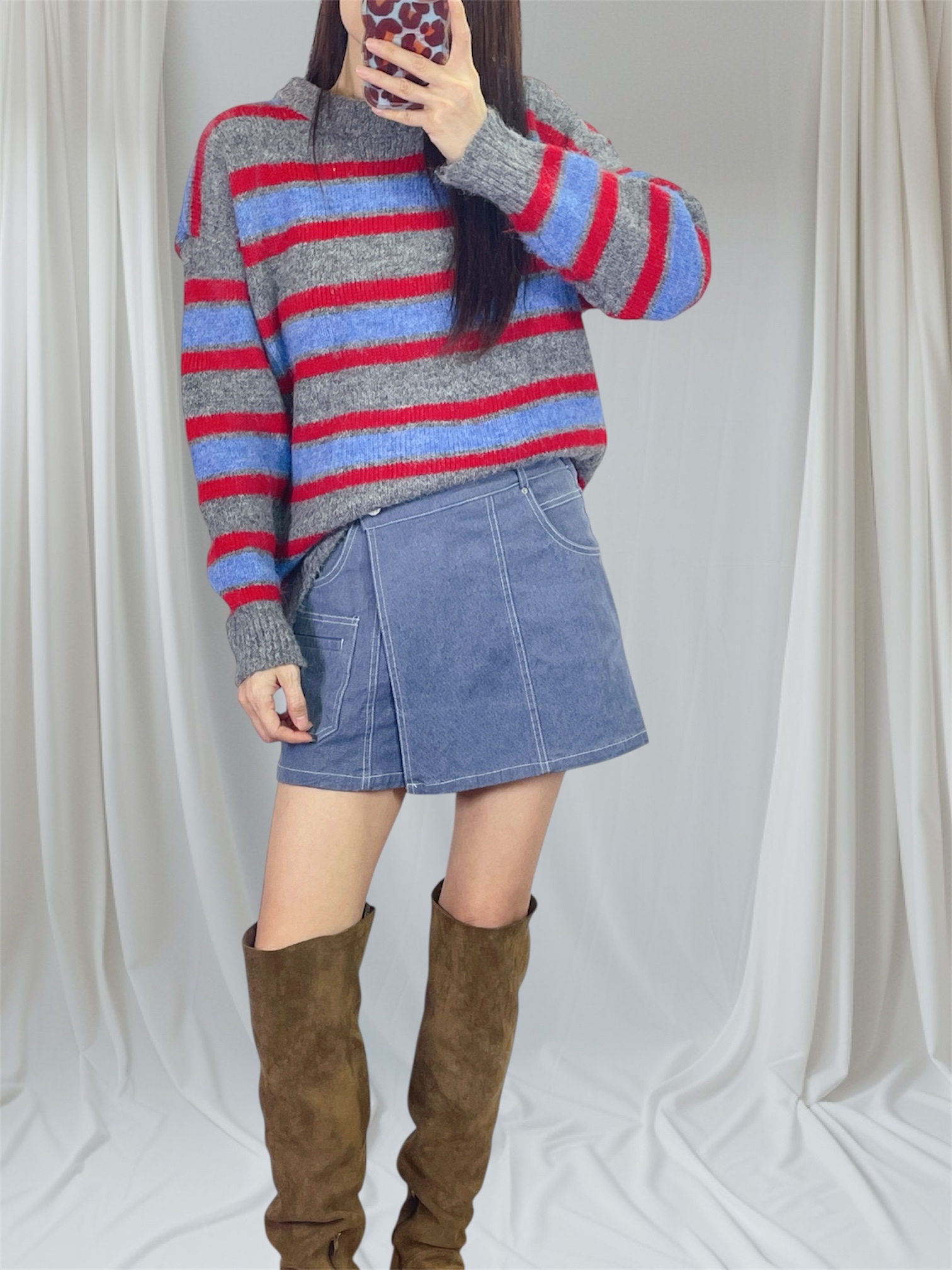 K5544 三色橫間針織