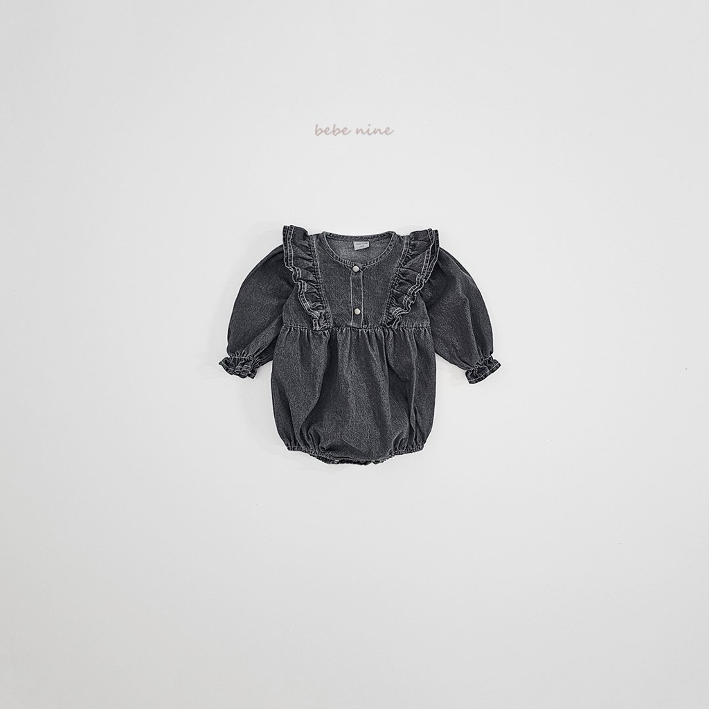 🌸預訂 韓國直送🌸🇰🇷Bebenine兩色荷葉邊牛仔長袖包屁衣