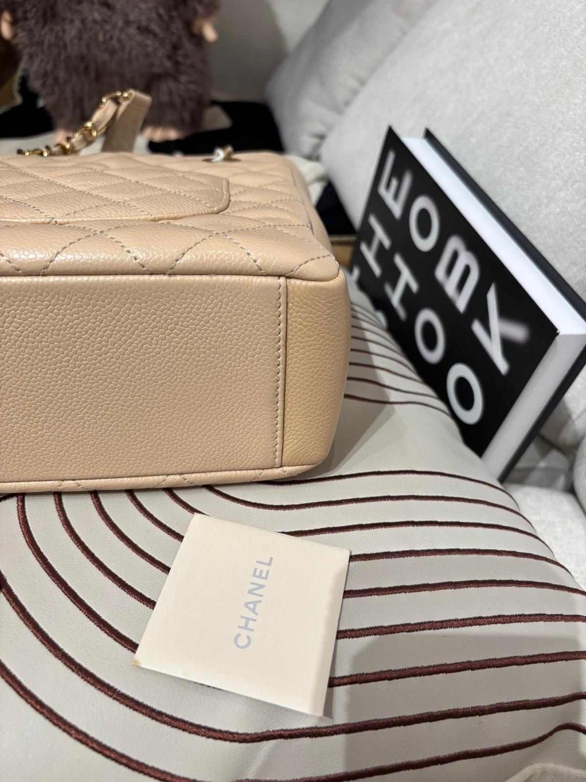 Chanel pst petit shopping tote 荔枝牛皮 100%Authentic,95%new ✅15card ✅dust bag   