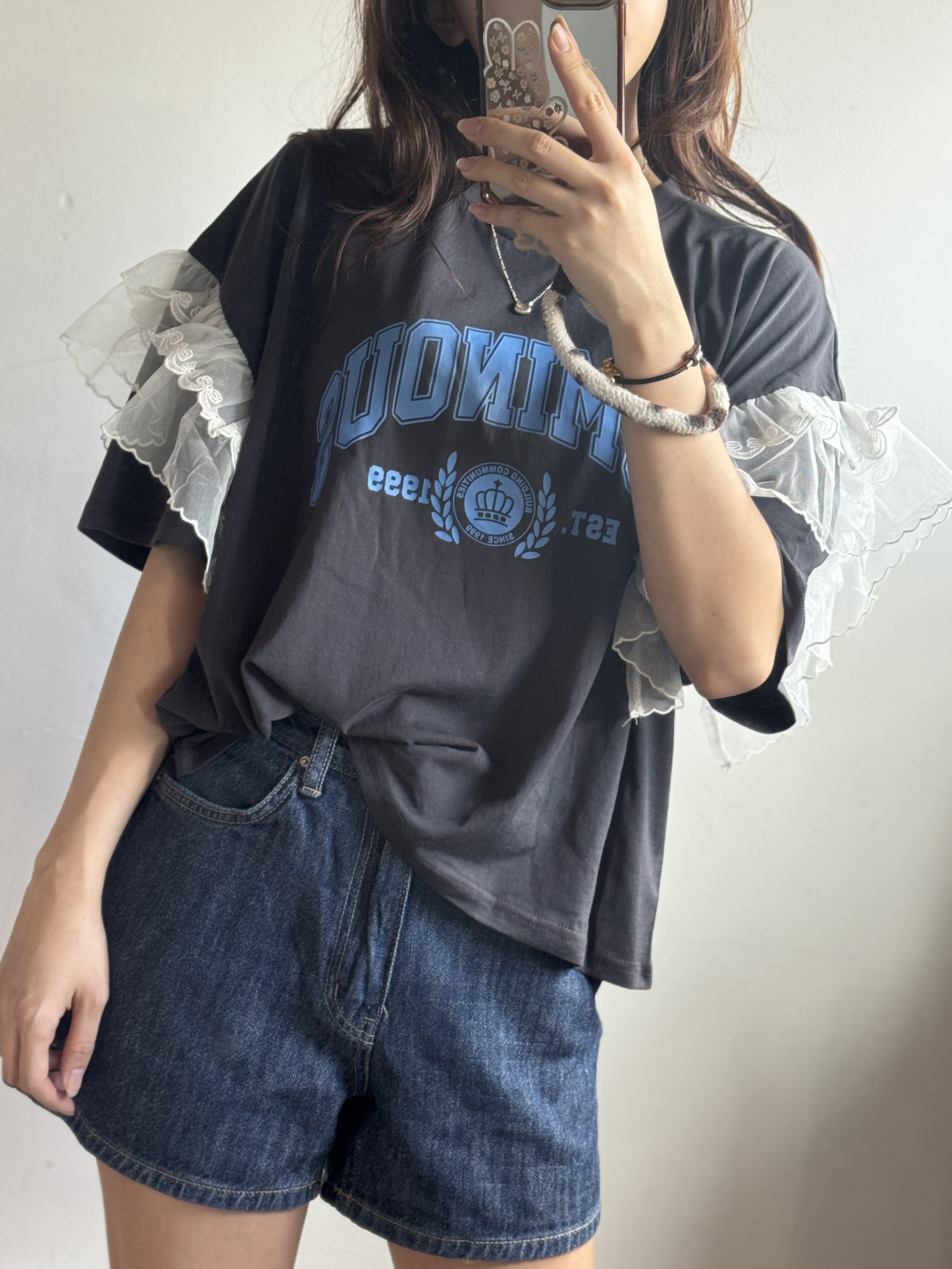 特價 紗ruffle 袖Top